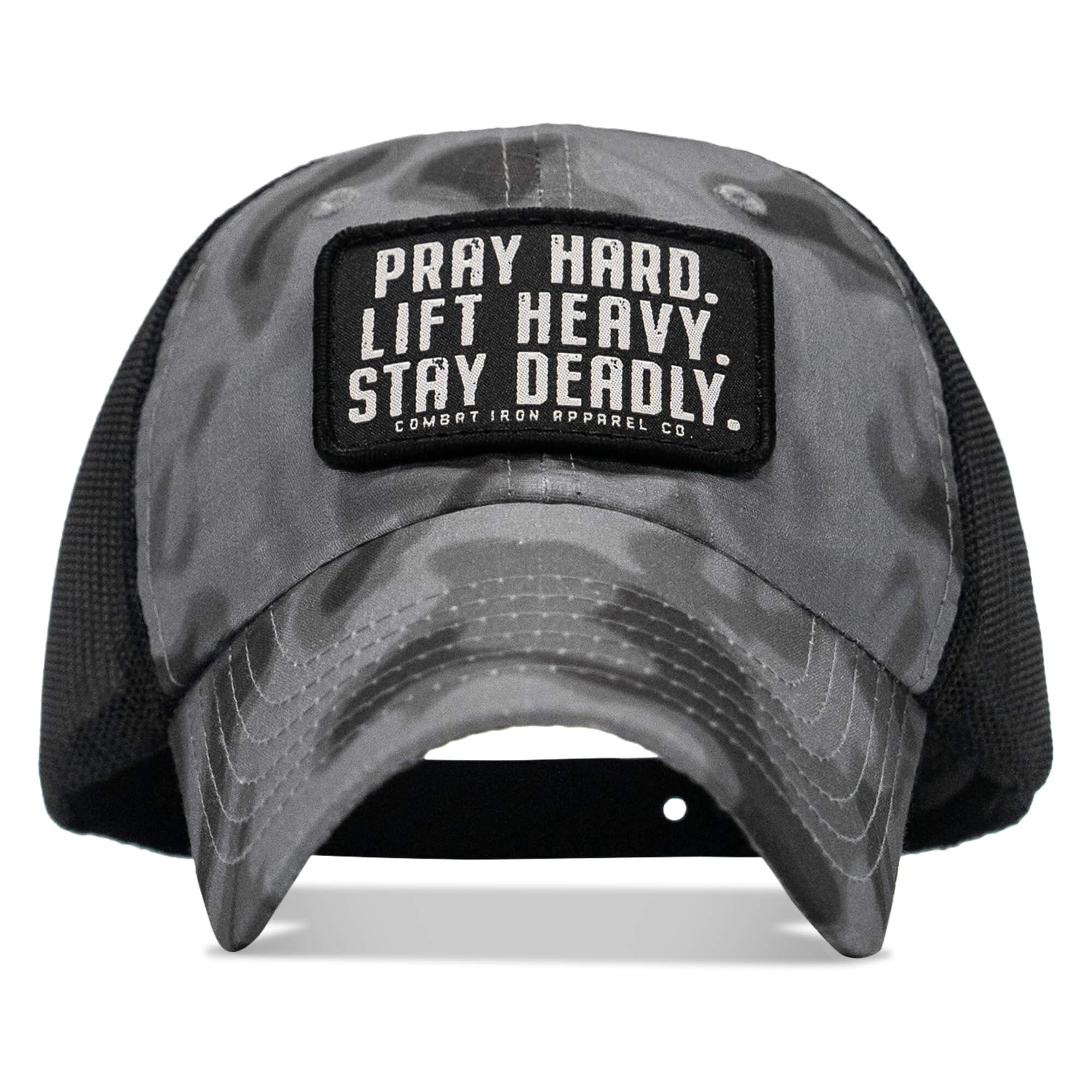 Pray Hard. Lift Heavy. Stay Deadly. Patch Tactical Ripstop Mesh Snapback Hat - Image 18