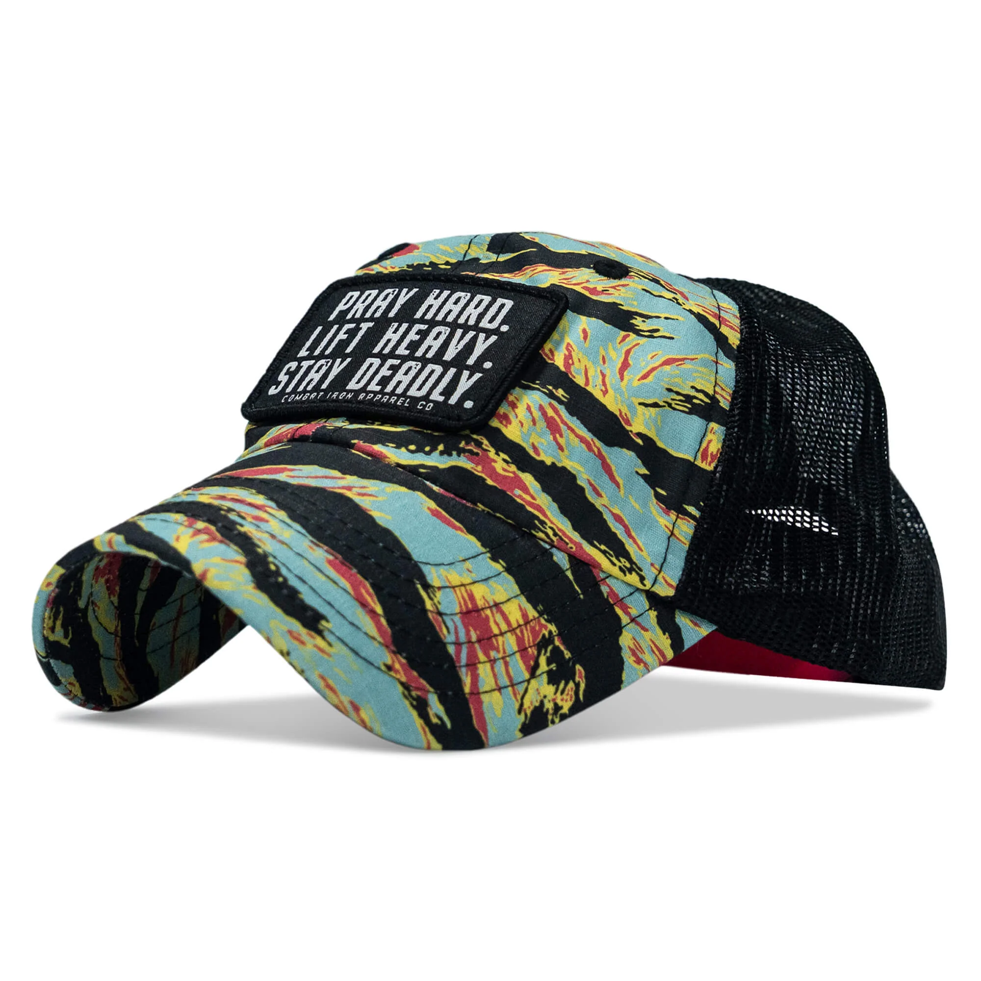 Pray Hard. Lift Heavy. Stay Deadly. Patch Tactical Ripstop Mesh Snapback Hat - Image 25