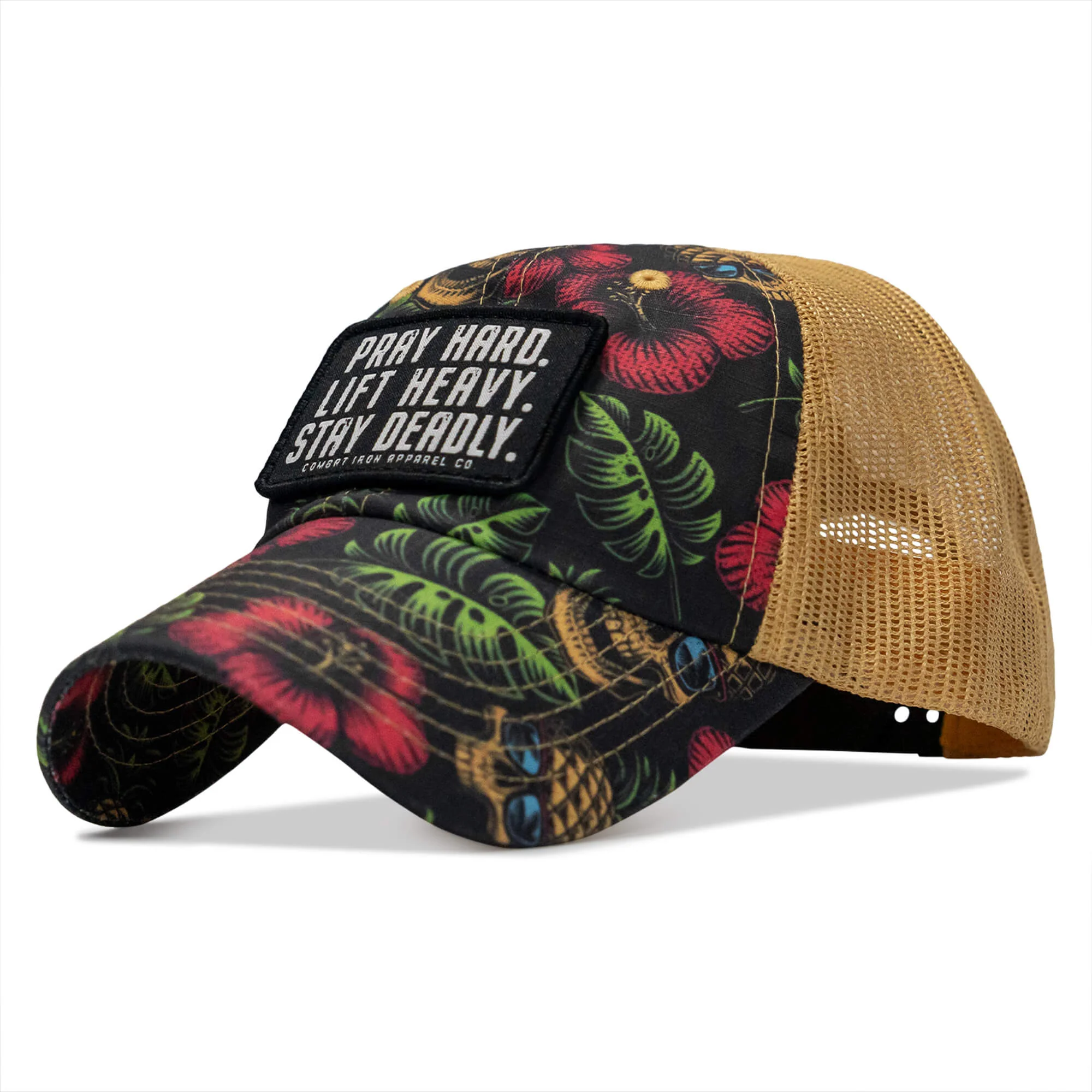 Pray Hard. Lift Heavy. Stay Deadly. Patch Tactical Ripstop Mesh Snapback Hat - Image 3