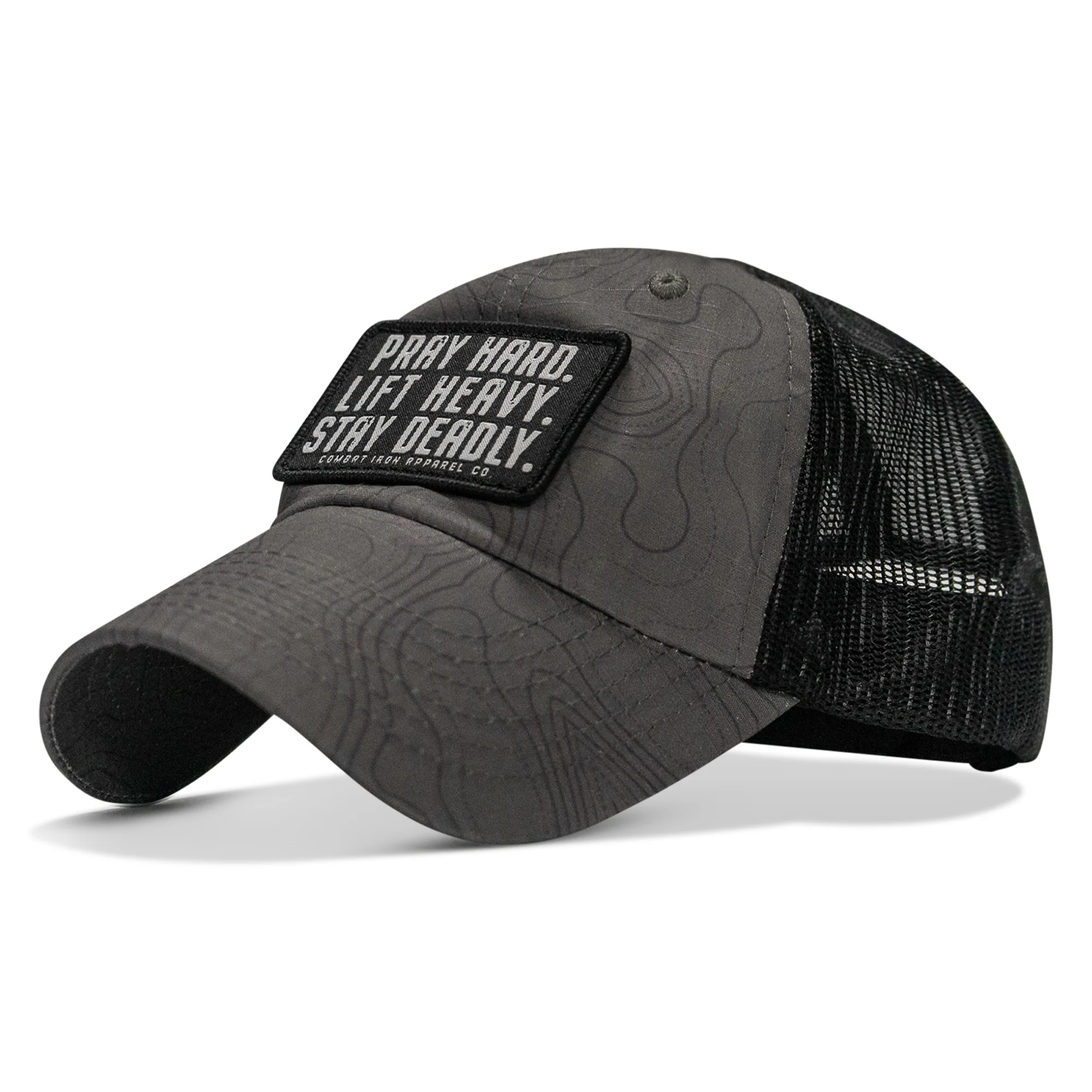Pray Hard. Lift Heavy. Stay Deadly. Patch Tactical Ripstop Mesh Snapback Hat - Image 47