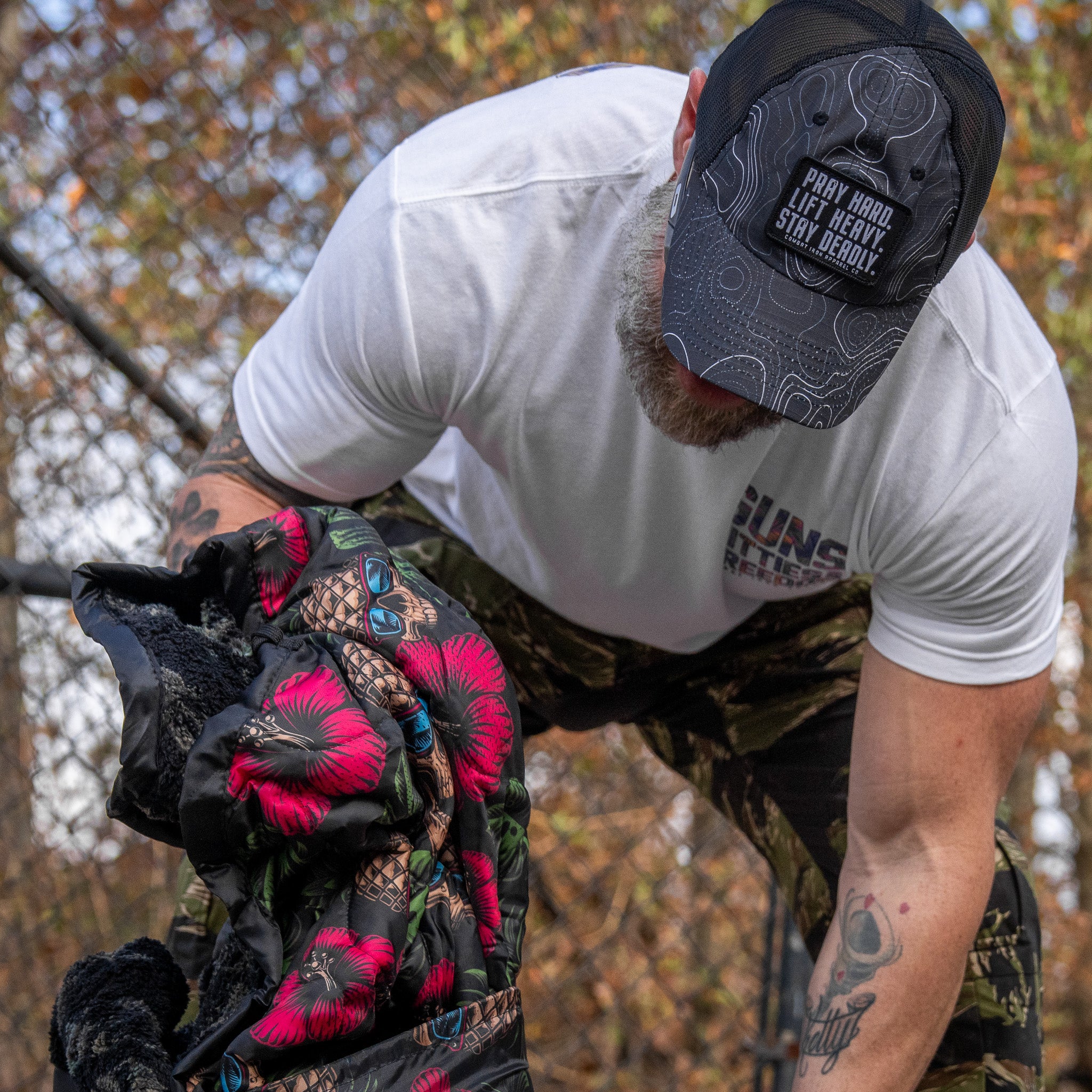 Pray Hard. Lift Heavy. Stay Deadly. Patch Tactical Ripstop Mesh Snapback Hat - Image 52