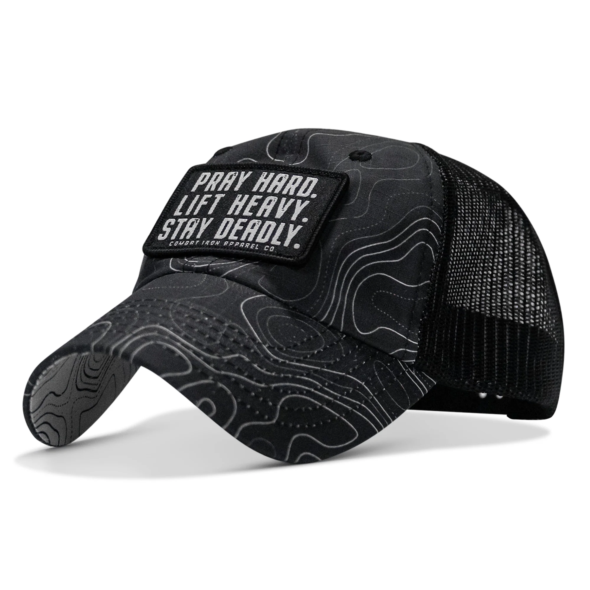 Pray Hard. Lift Heavy. Stay Deadly. Patch Tactical Ripstop Mesh Snapback Hat - Image 56
