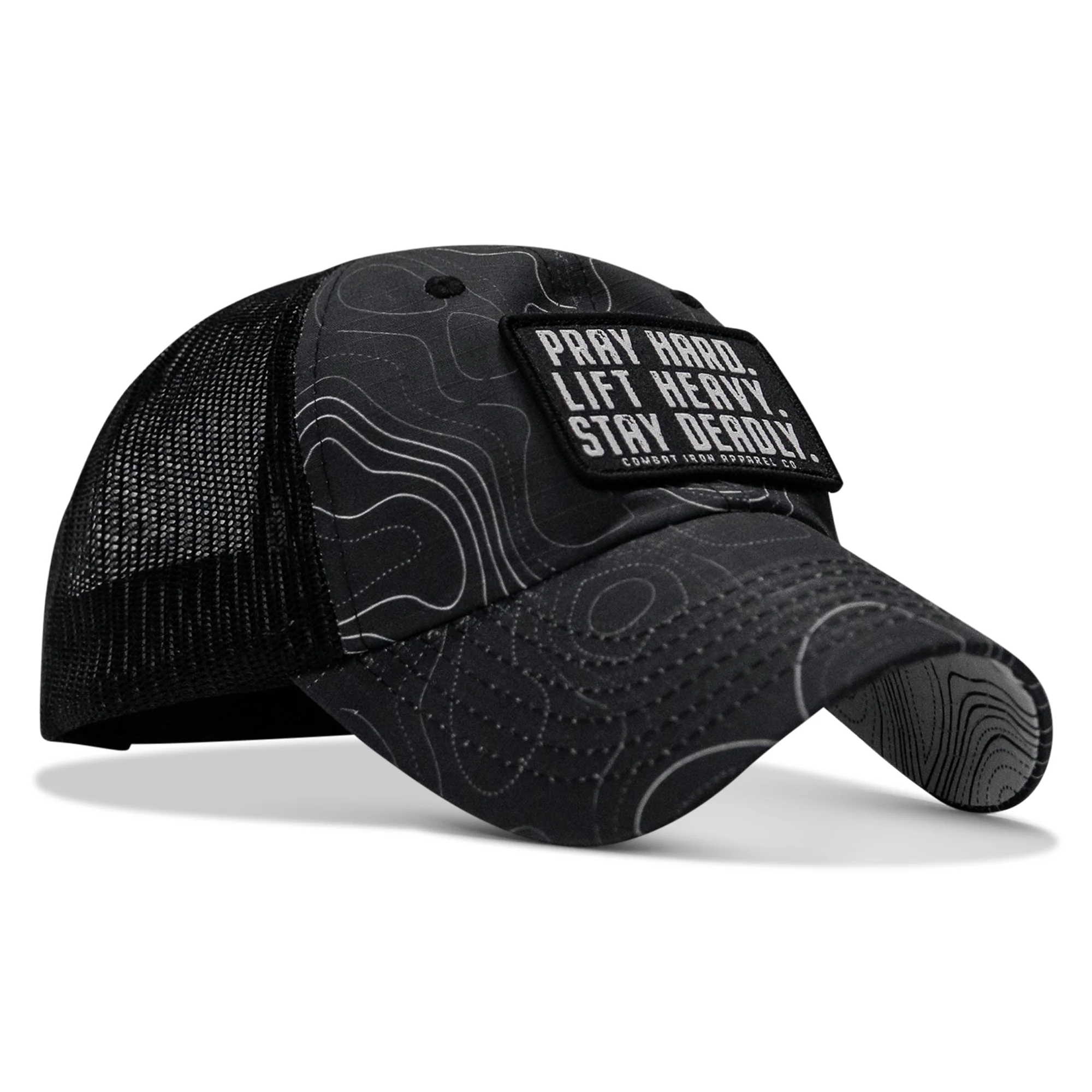 Pray Hard. Lift Heavy. Stay Deadly. Patch Tactical Ripstop Mesh Snapback Hat - Image 57