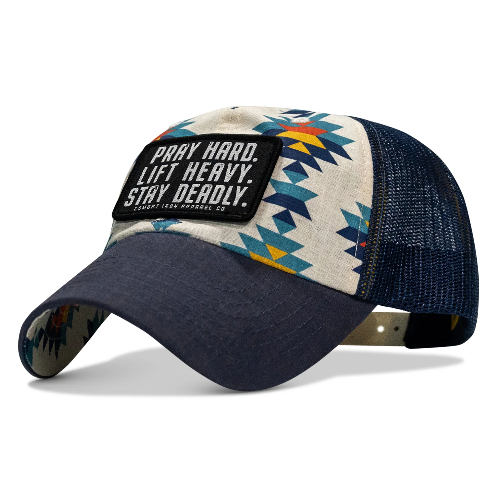 Pray Hard. Lift Heavy. Stay Deadly. Patch Tactical Ripstop Mesh Snapback Hat - Image 70