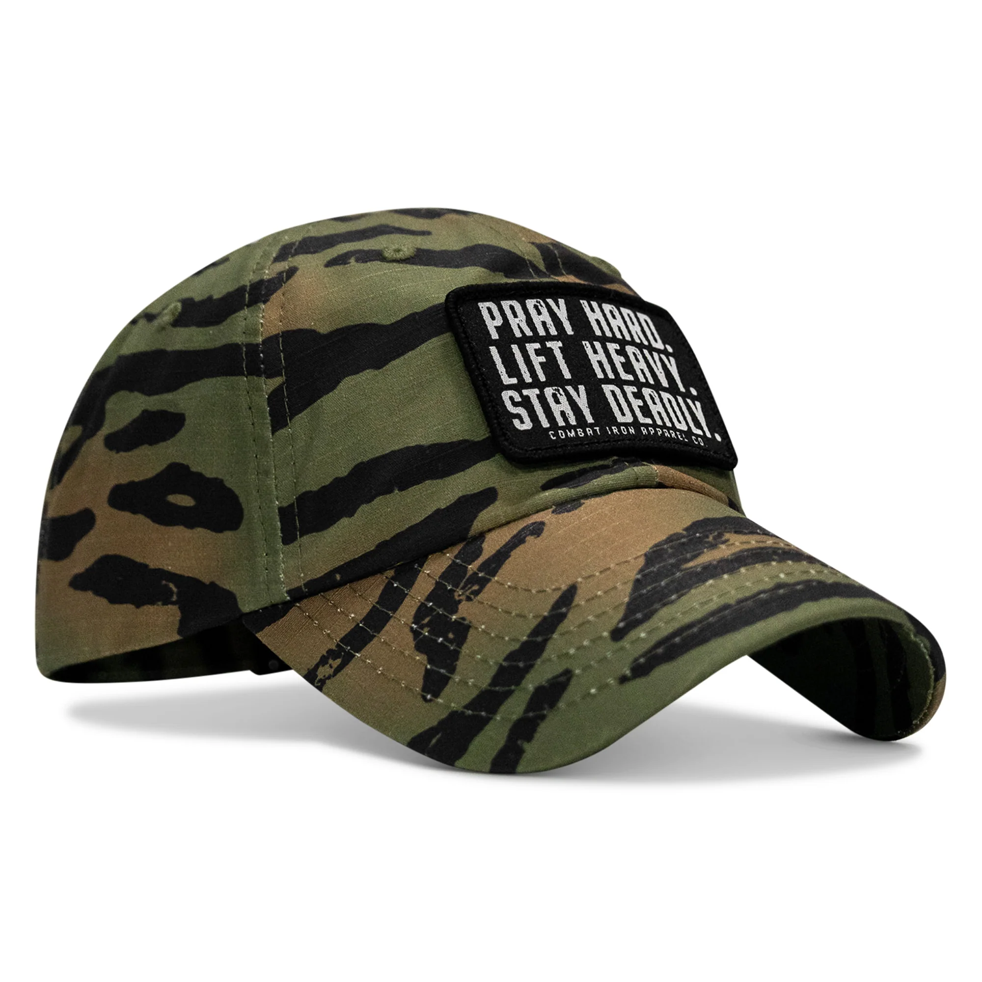 Pray Hard. Lift Heavy. Stay Deadly. Patch Tactical Ripstop Mesh Snapback Hat - Image 77