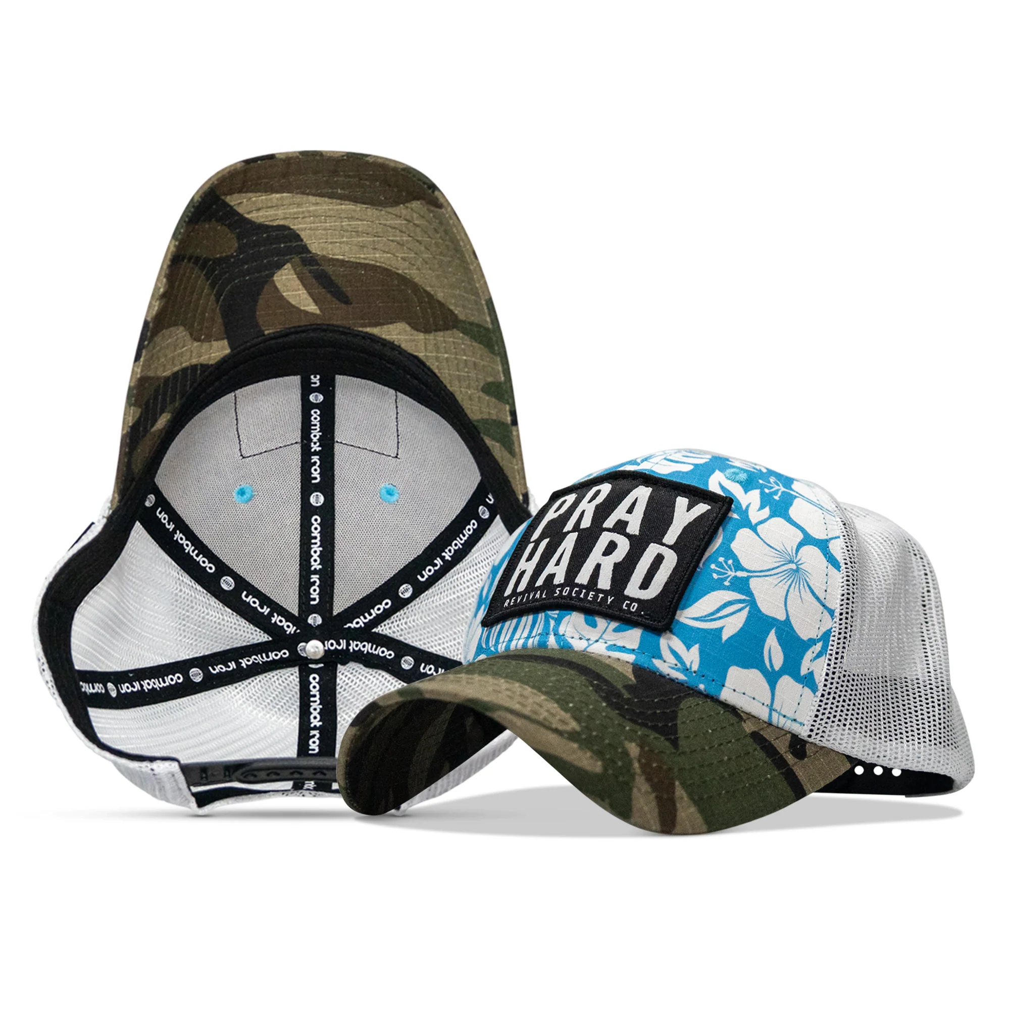 Pray Hard Patch Original Ripstop Snapback Hat - Image 29