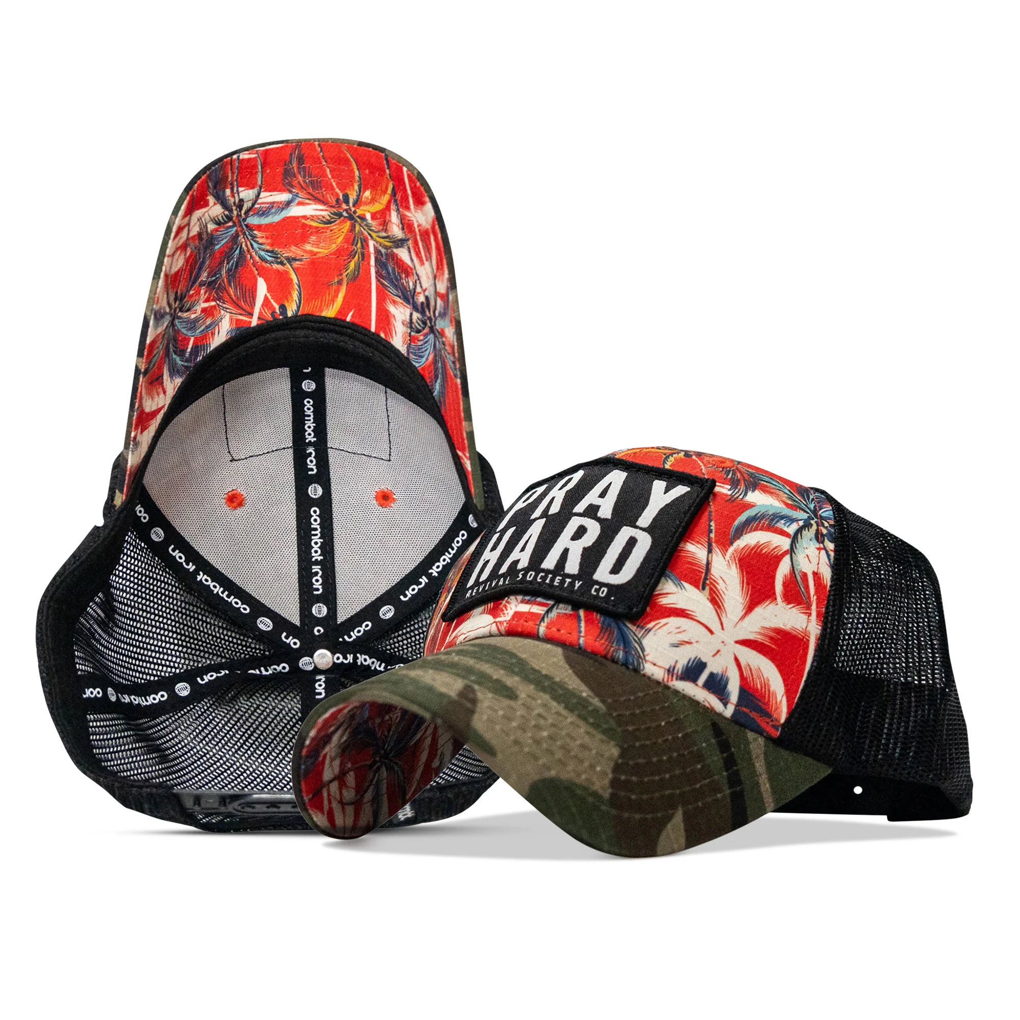 Pray Hard Patch Original Ripstop Snapback Hat - Image 36