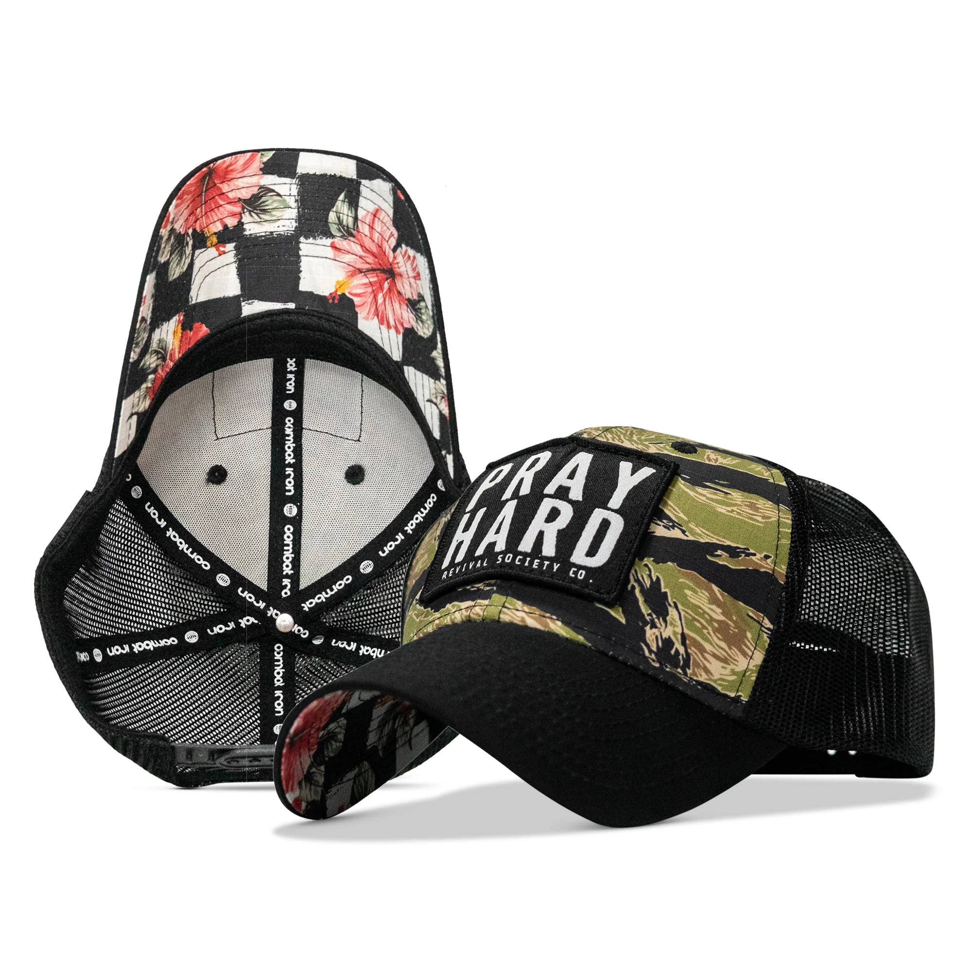 Pray Hard Patch Original Ripstop Snapback Hat - Image 8