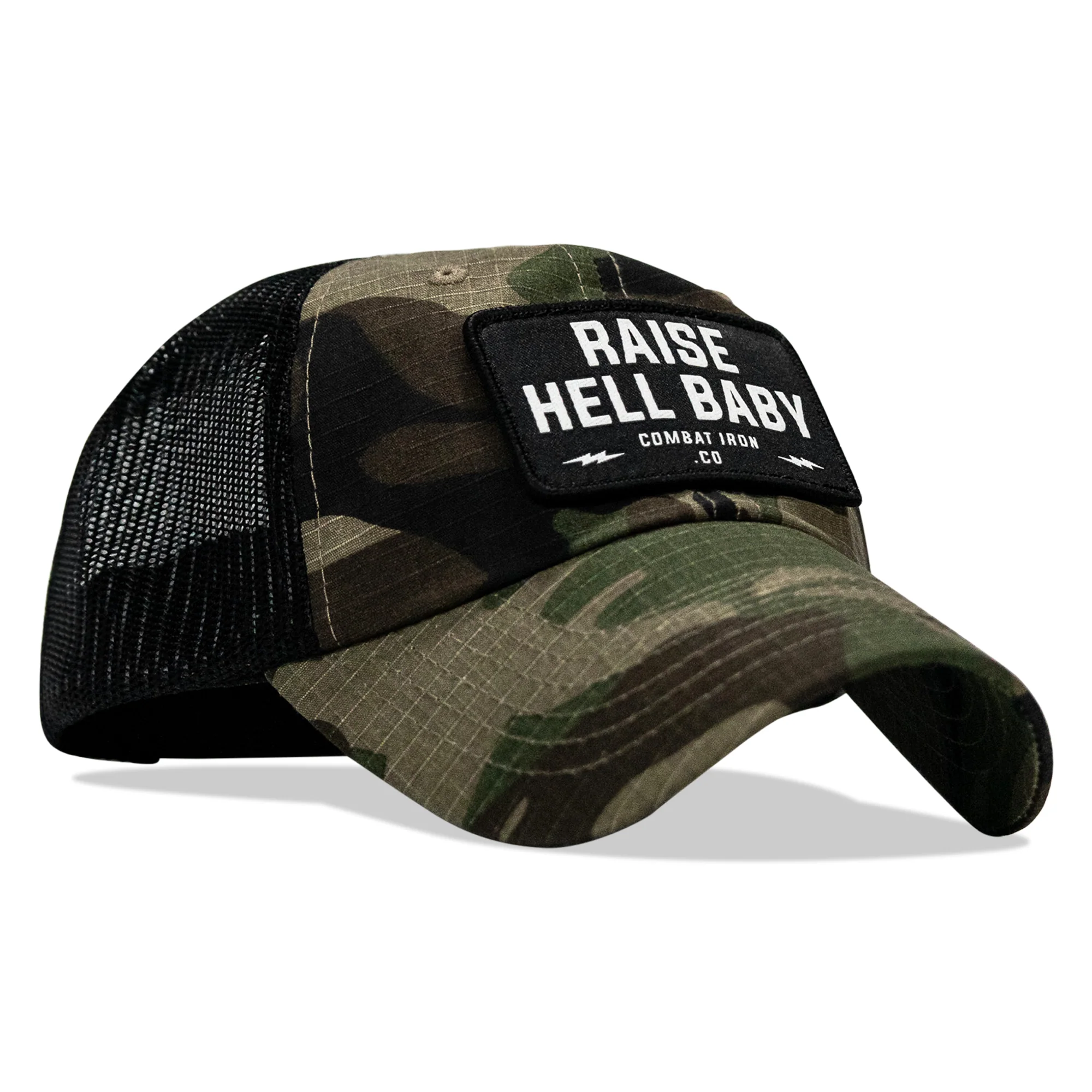 Raise Hell Baby Patch Tactical Ripstop Mesh Snapback Hat - Image 3