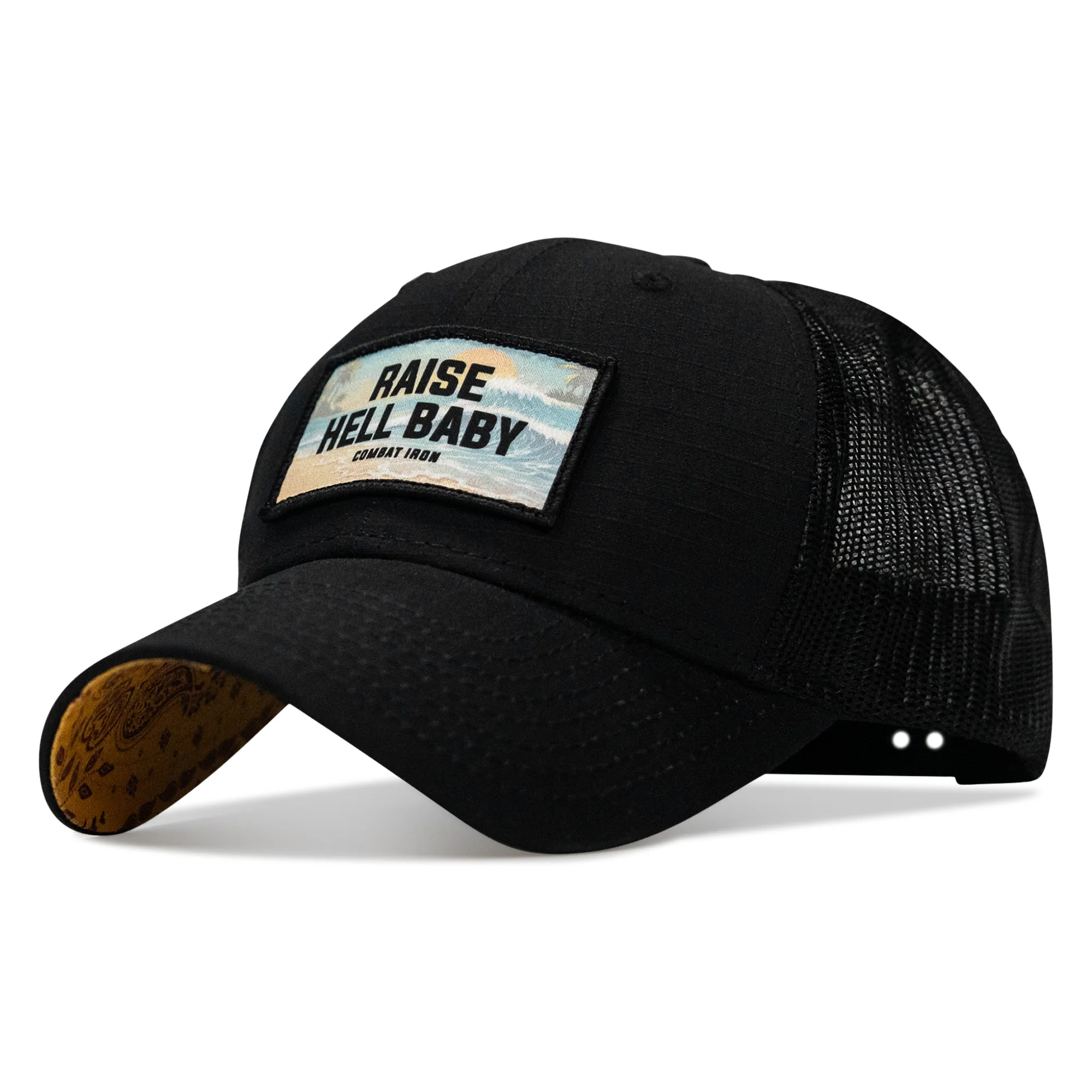 Raise Hell Baby Sunset Patch Original Ripstop Snapback Hat - Image 11