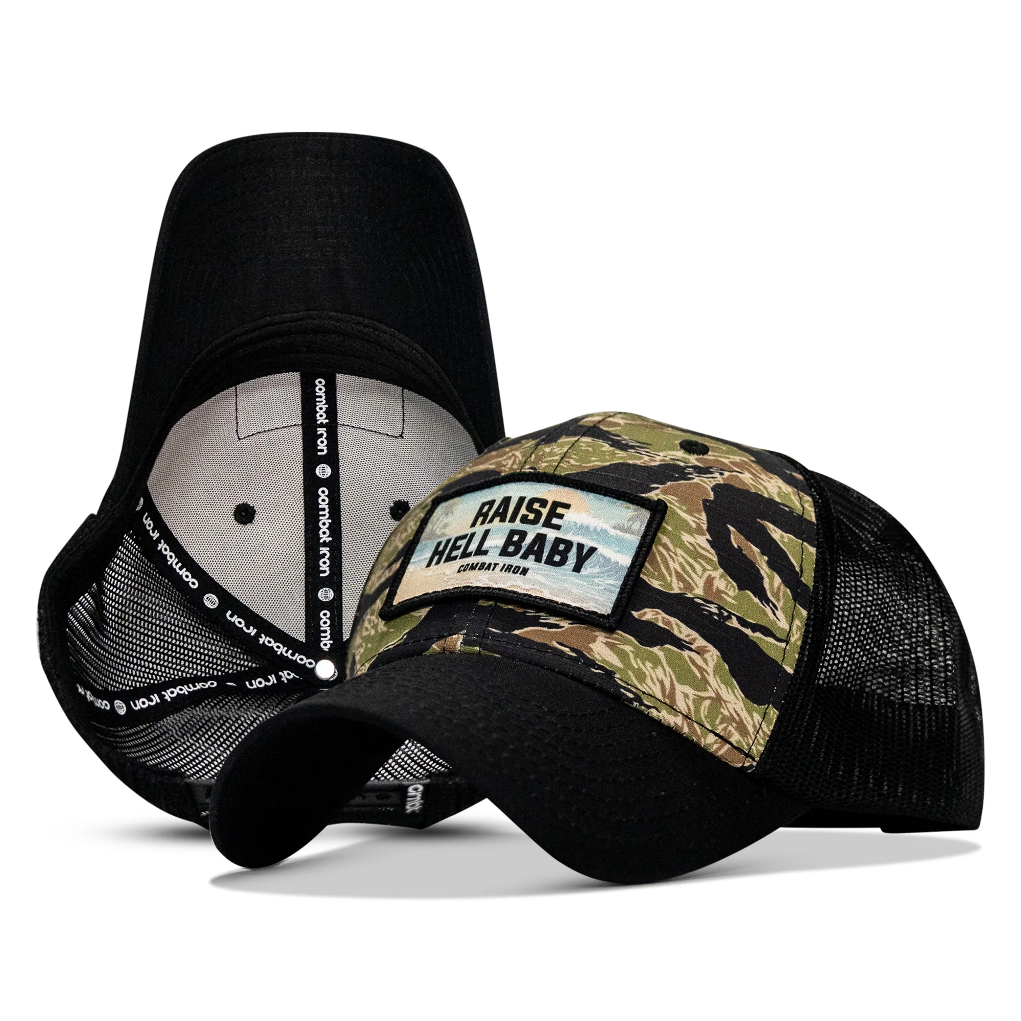 Raise Hell Baby Sunset Patch Original Ripstop Snapback Hat - Image 17