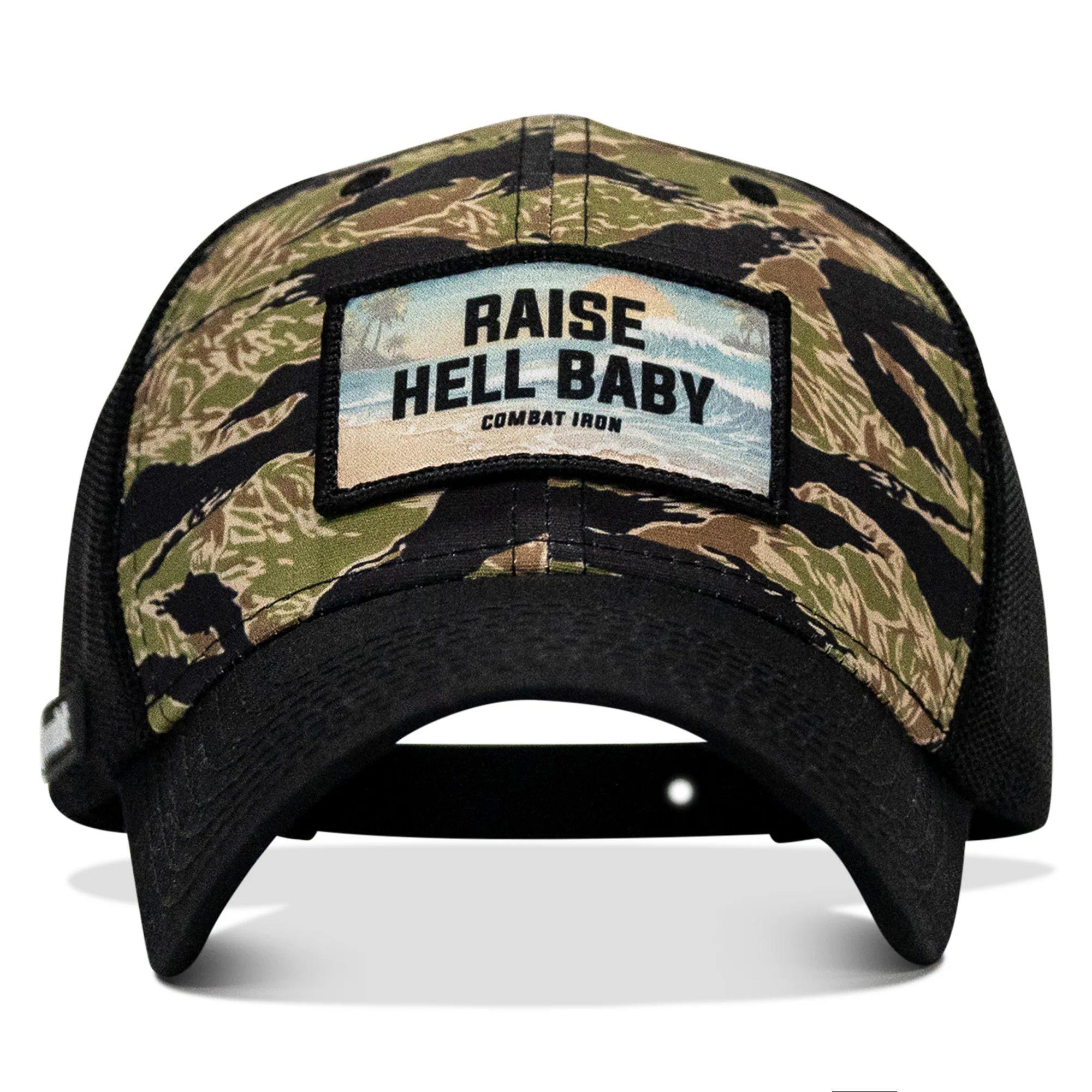 Raise Hell Baby Sunset Patch Original Ripstop Snapback Hat - Image 18