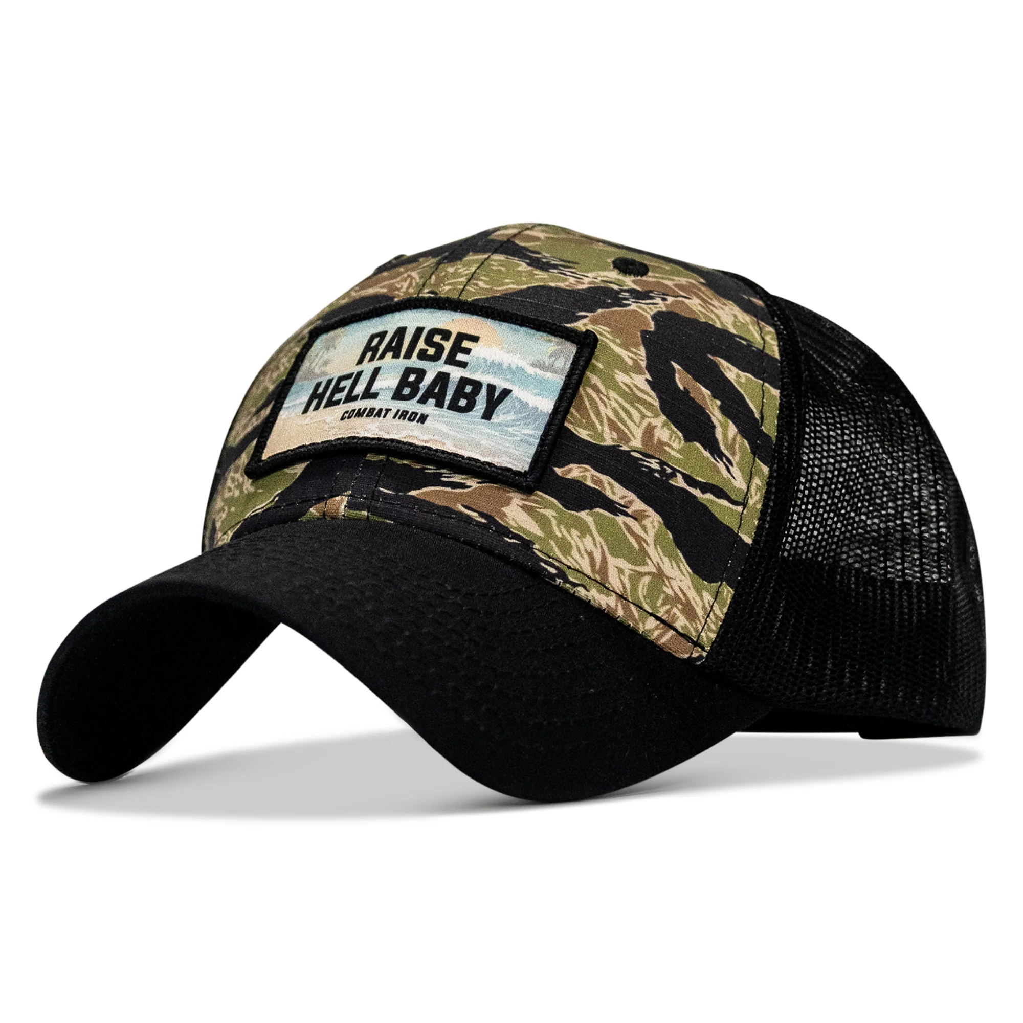 Raise Hell Baby Sunset Patch Original Ripstop Snapback Hat - Image 19
