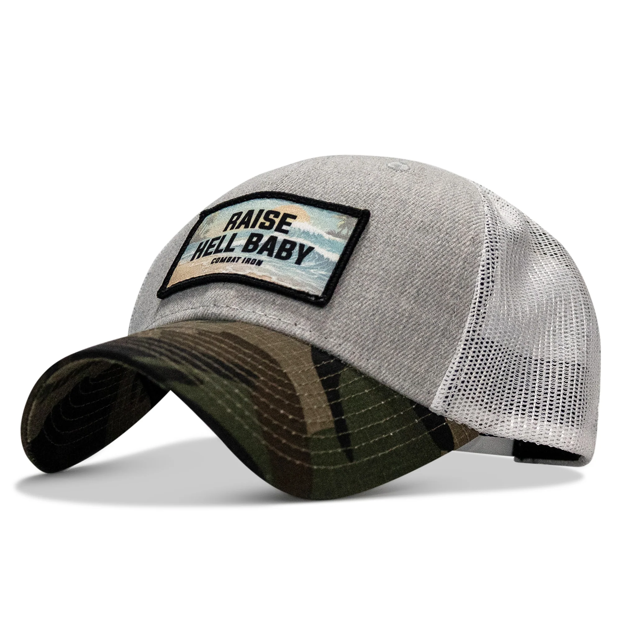 Raise Hell Baby Sunset Patch Original Ripstop Snapback Hat - Image 25