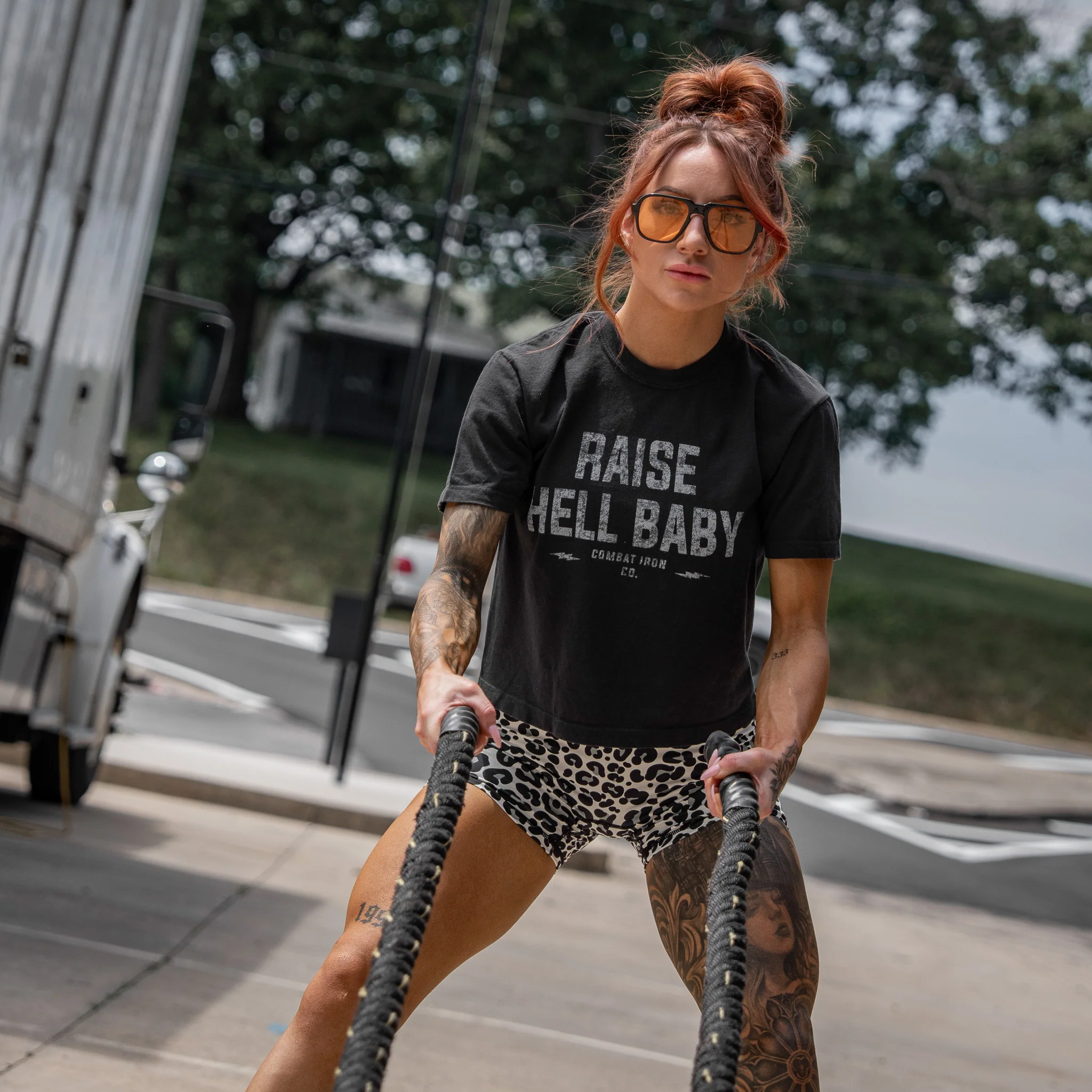 Raise Hell Baby Women's Crop T-Shirt - Image 3
