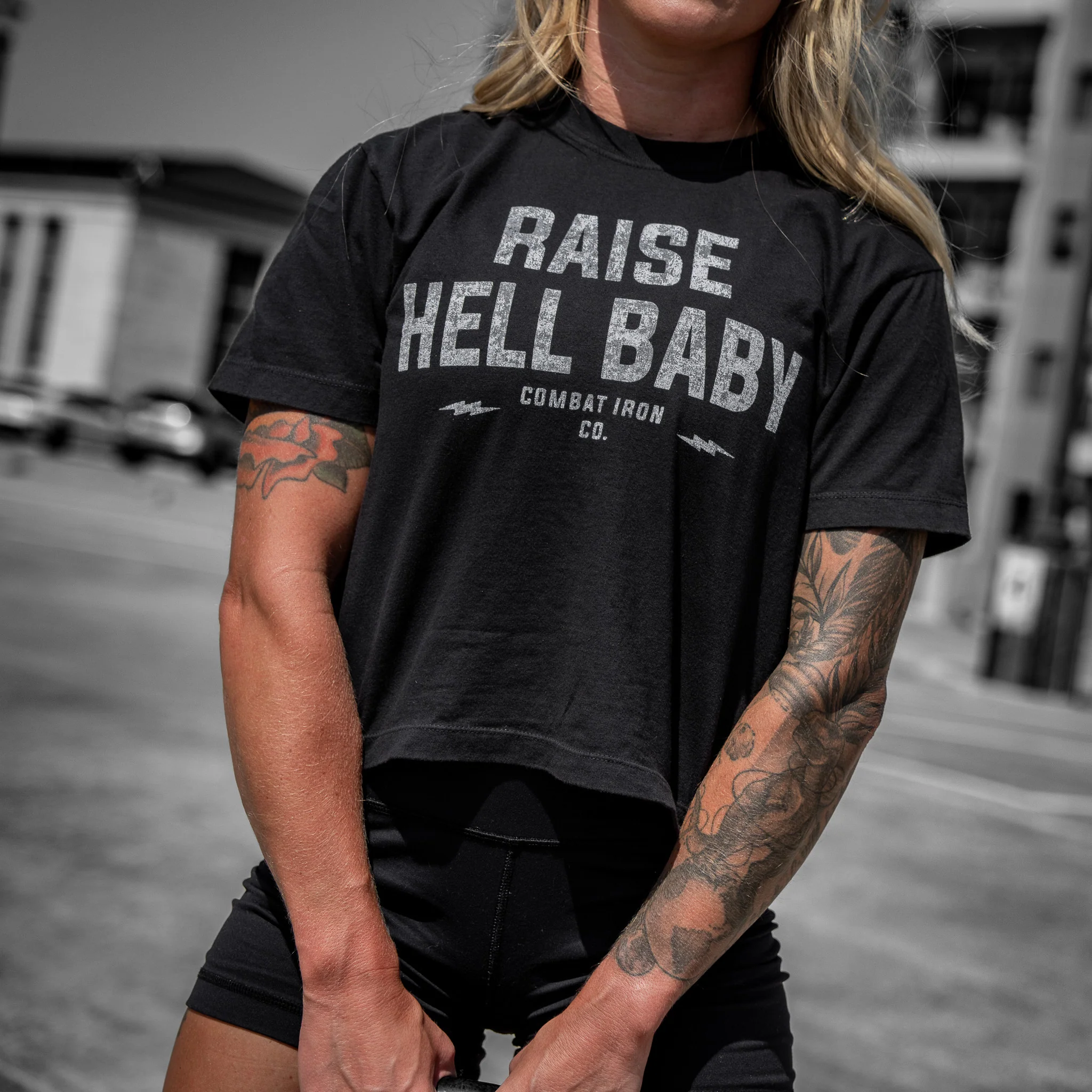 Raise Hell Baby Women's Crop T-Shirt - Image 4
