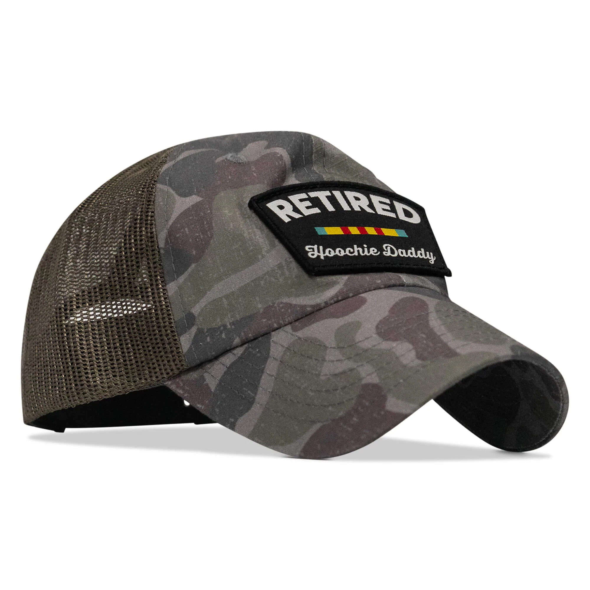 Retired Hoochie Daddy Veteran Patch Ripstop Tactical Mesh Snapback Hat - Image 11