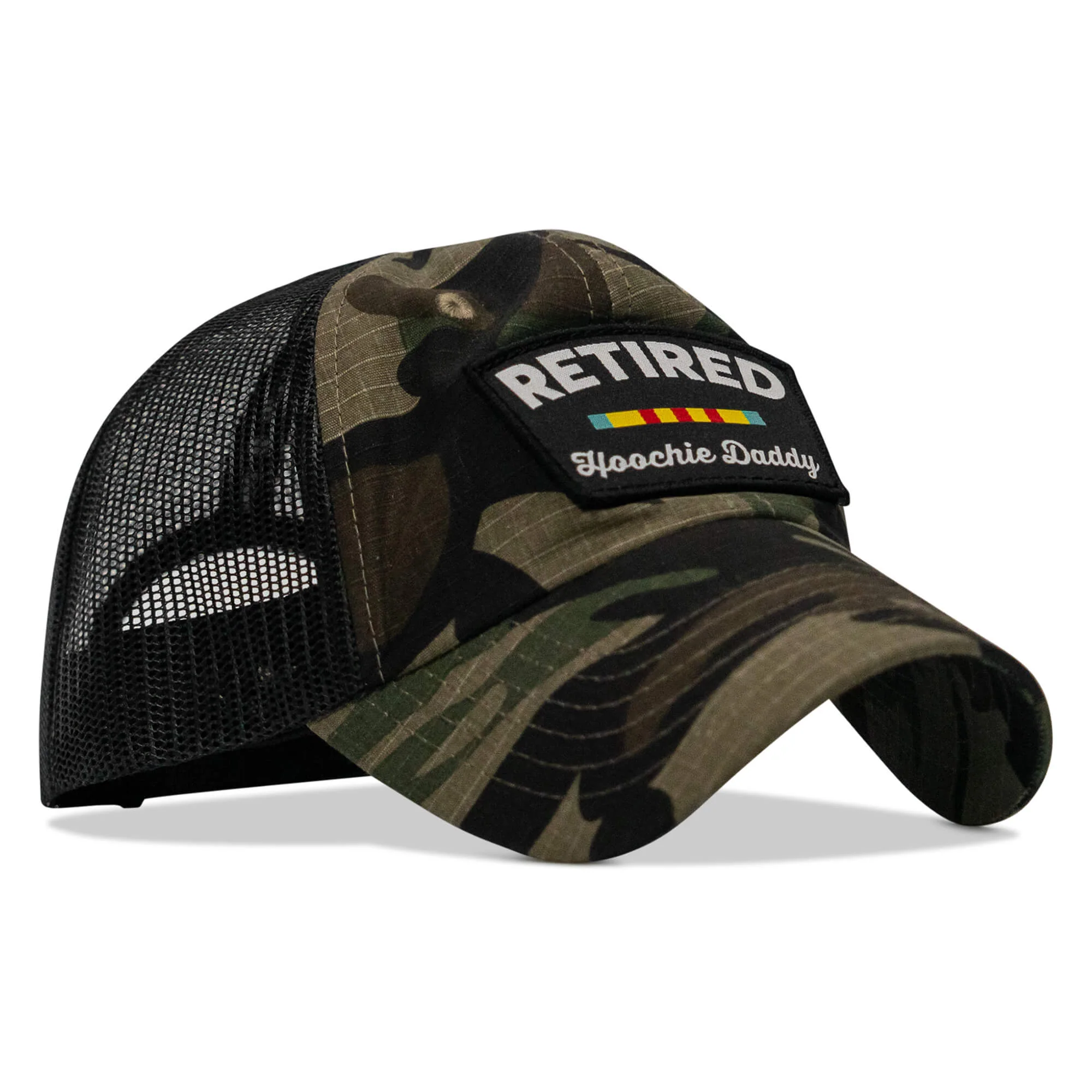 Retired Hoochie Daddy Veteran Patch Ripstop Tactical Mesh Snapback Hat - Image 27