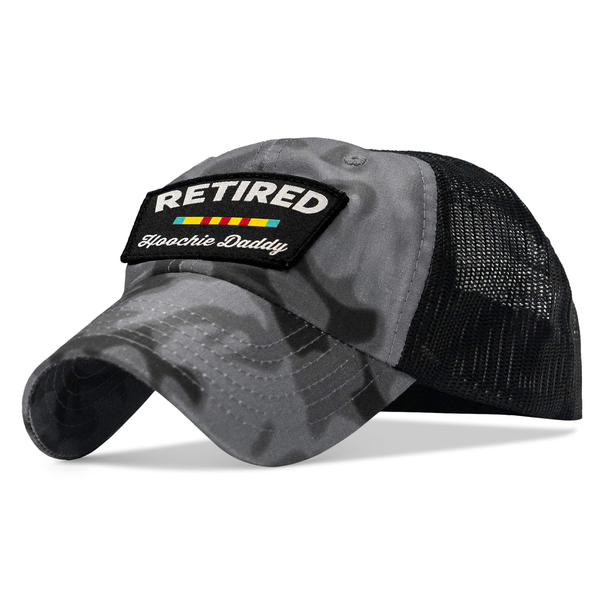 Retired Hoochie Daddy Veteran Patch Ripstop Tactical Mesh Snapback Hat - Image 41