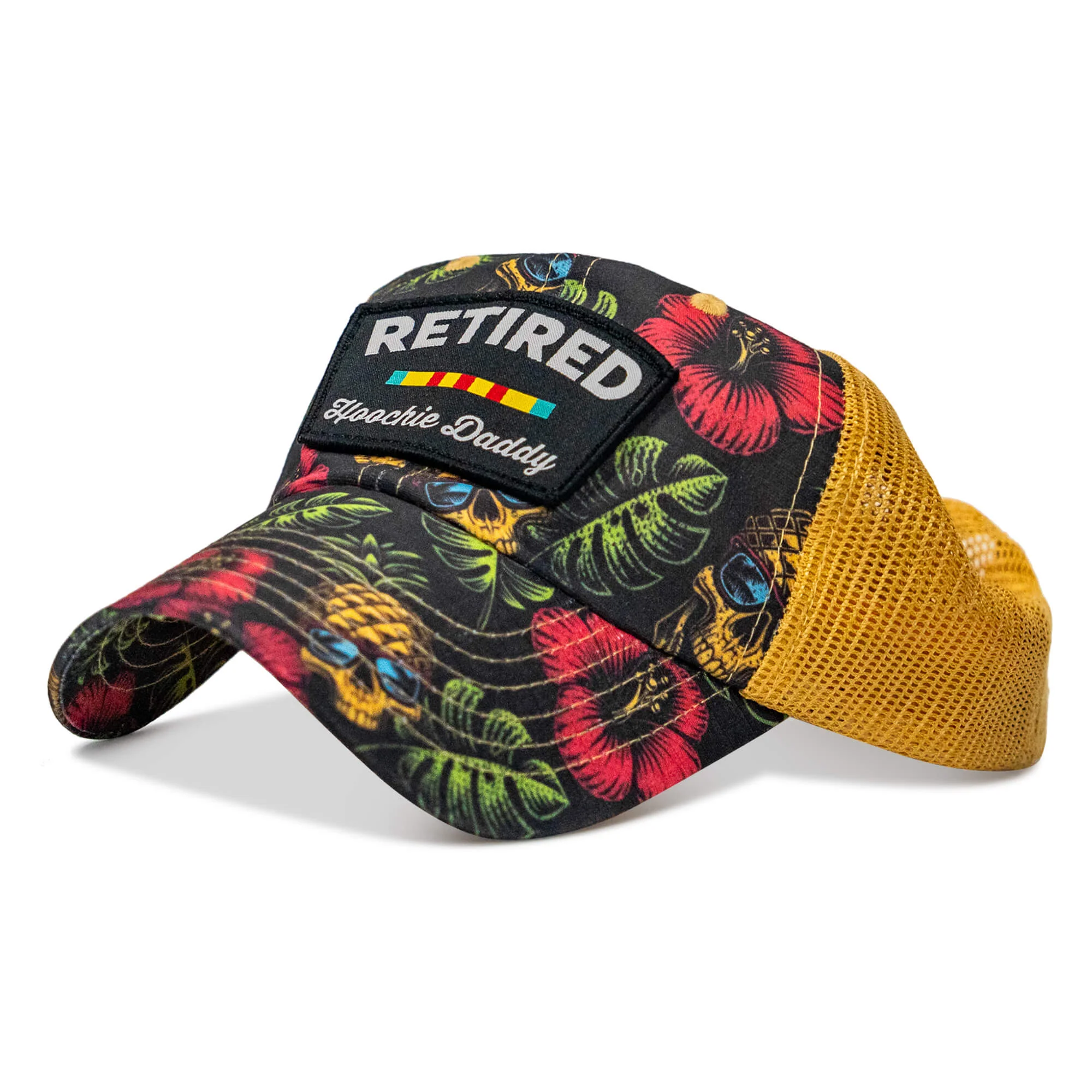 Retired Hoochie Daddy Veteran Patch Ripstop Tactical Mesh Snapback Hat - Image 5