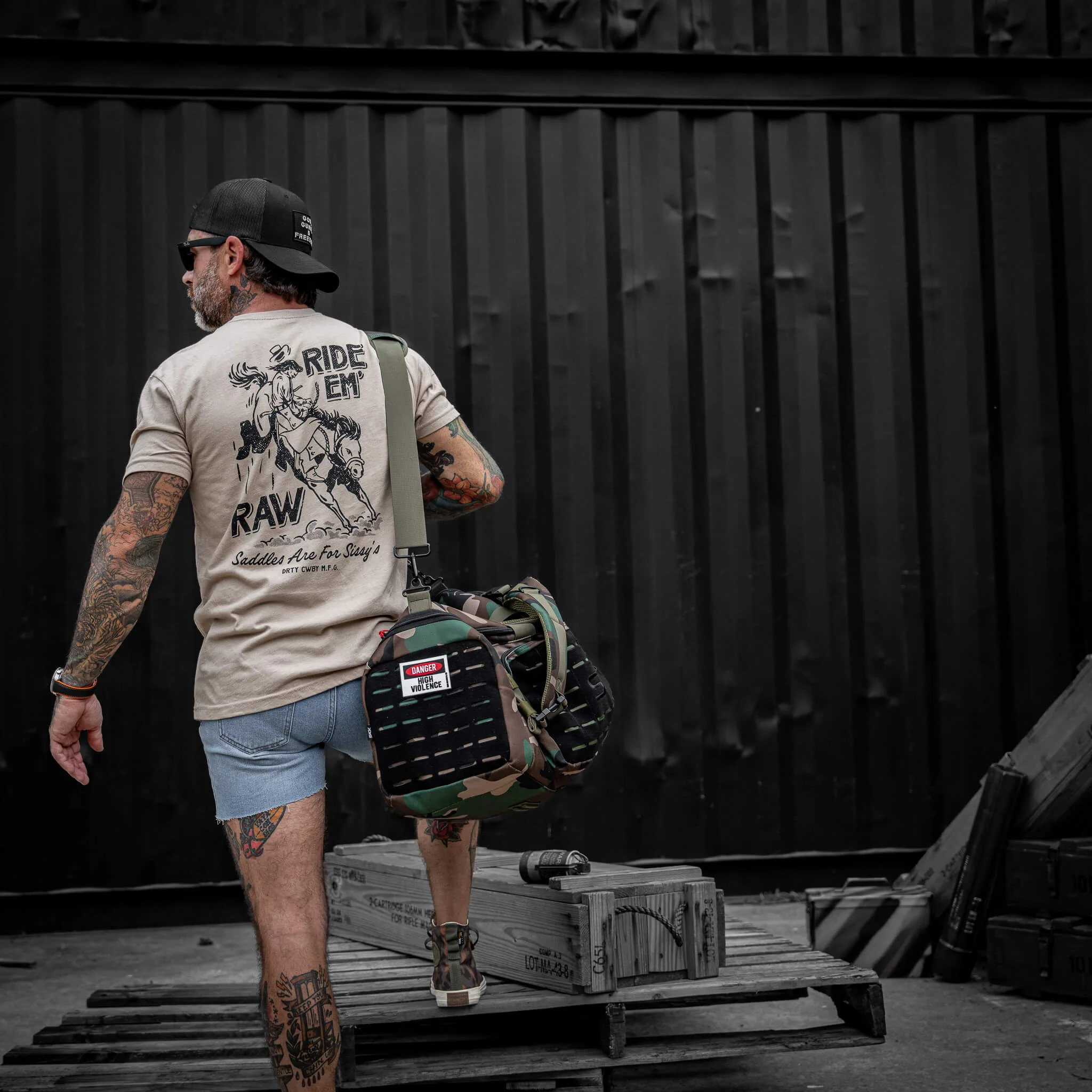 Ride 'Em Raw Saddles Are For Sissy's Men's T-Shirt - Image 20