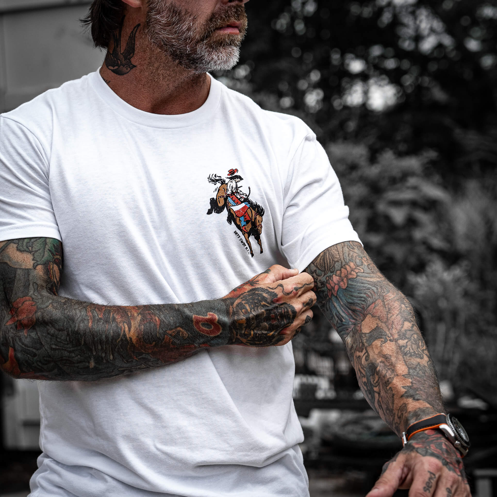 Ride 'Em Raw Saddles Are For Sissy's Men's T-Shirt - Image 9