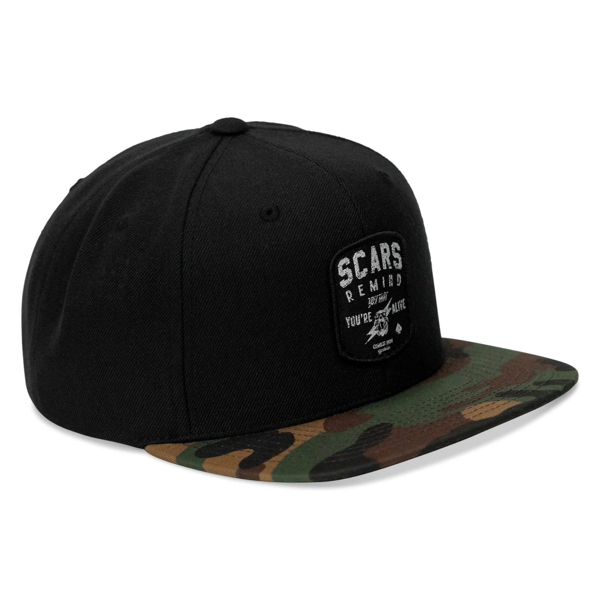 Scars Remind You You're Alive Flatbill SnapBack Hat - Image 2