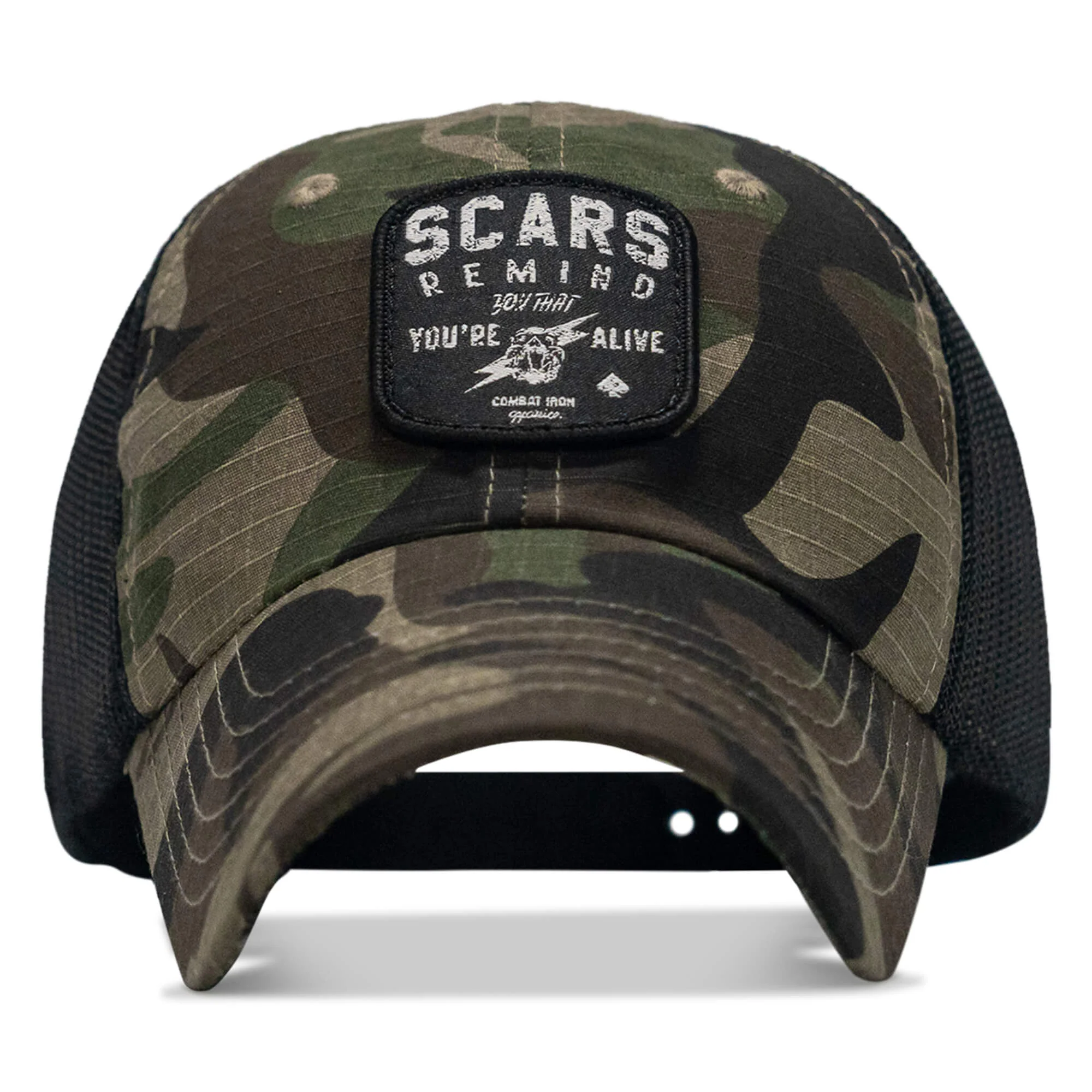 Scars Remind You You're Alive Patch Tactical Ripstop Mesh Snapback Hat - Image 15