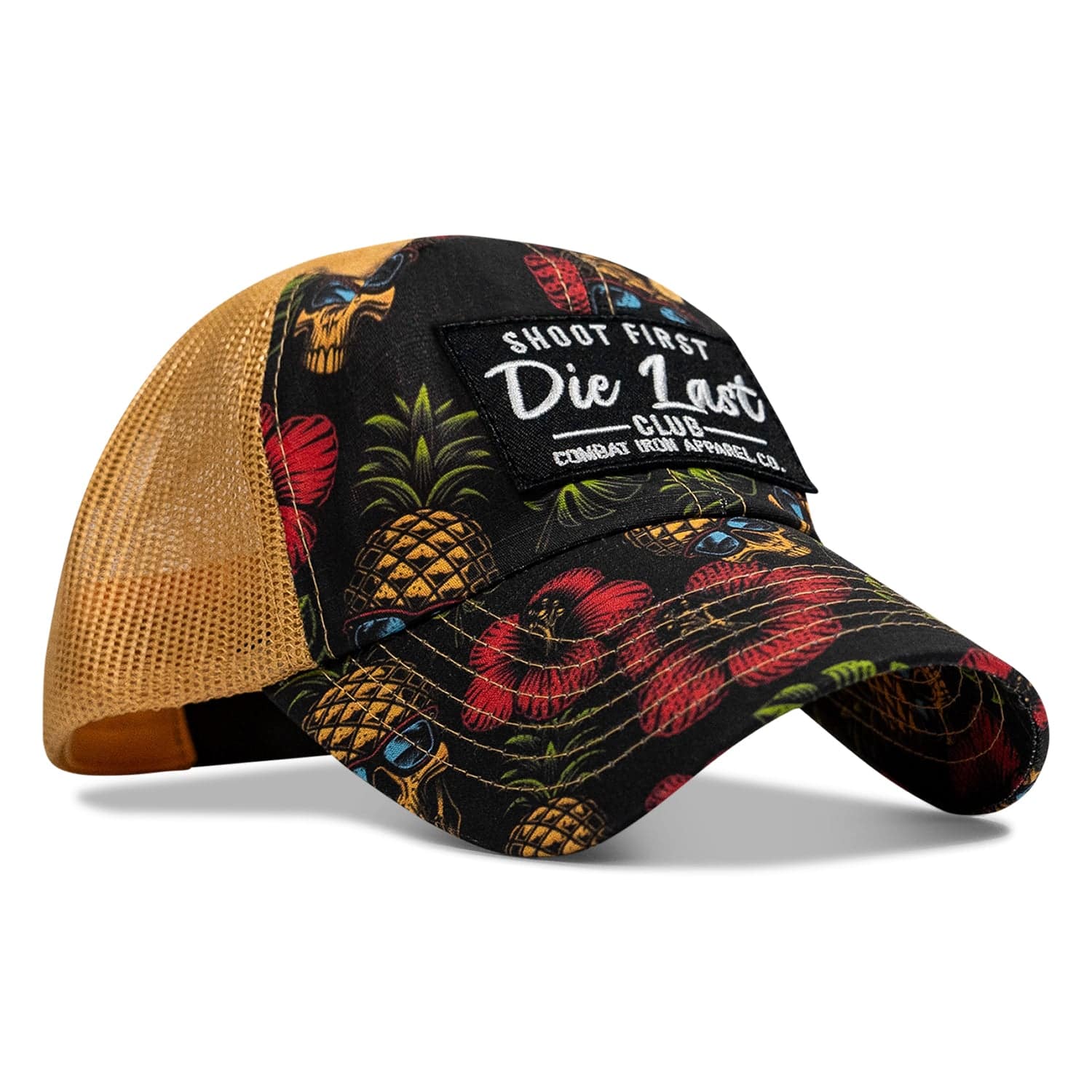 Shoot First. Die Last. Club Patch Tactical Ripstop Mesh Snapback Hat - Image 11