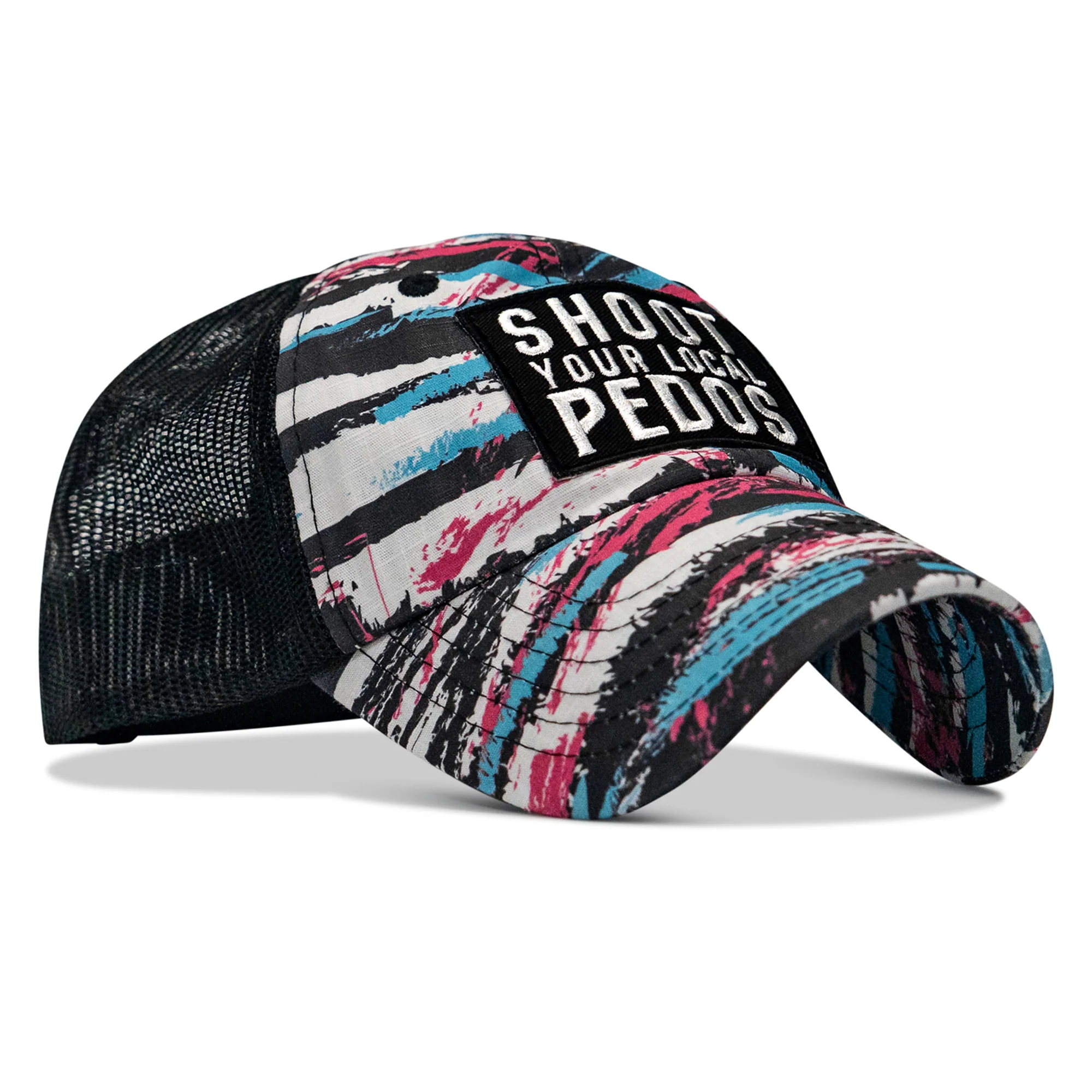 Shoot Your Local Pedos Patch Tactical Ripstop Mesh Snapback Hat - Image 9