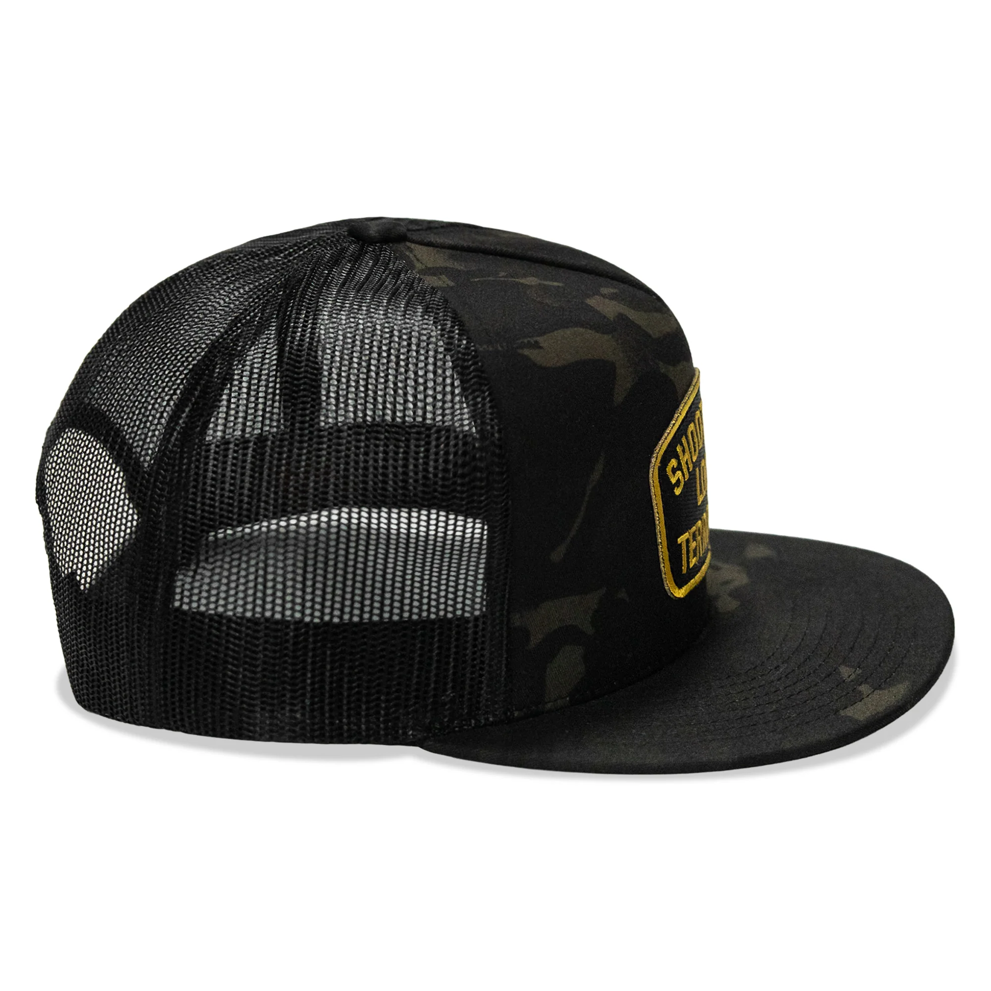 Shoot Your Local Terrorist Patch Flatbill Snapback Hat - Image 10