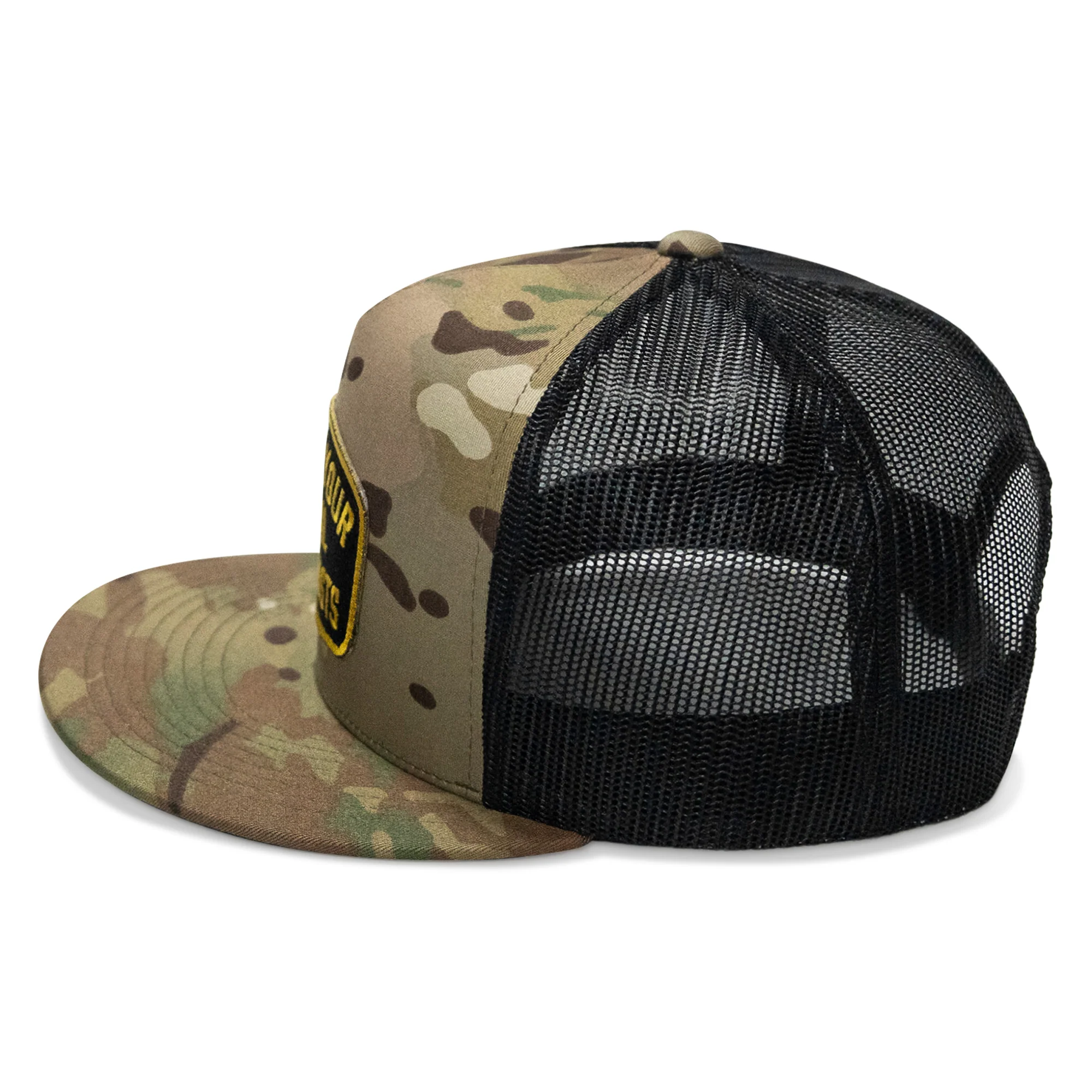 Shoot Your Local Terrorist Patch Flatbill Snapback Hat - Image 14