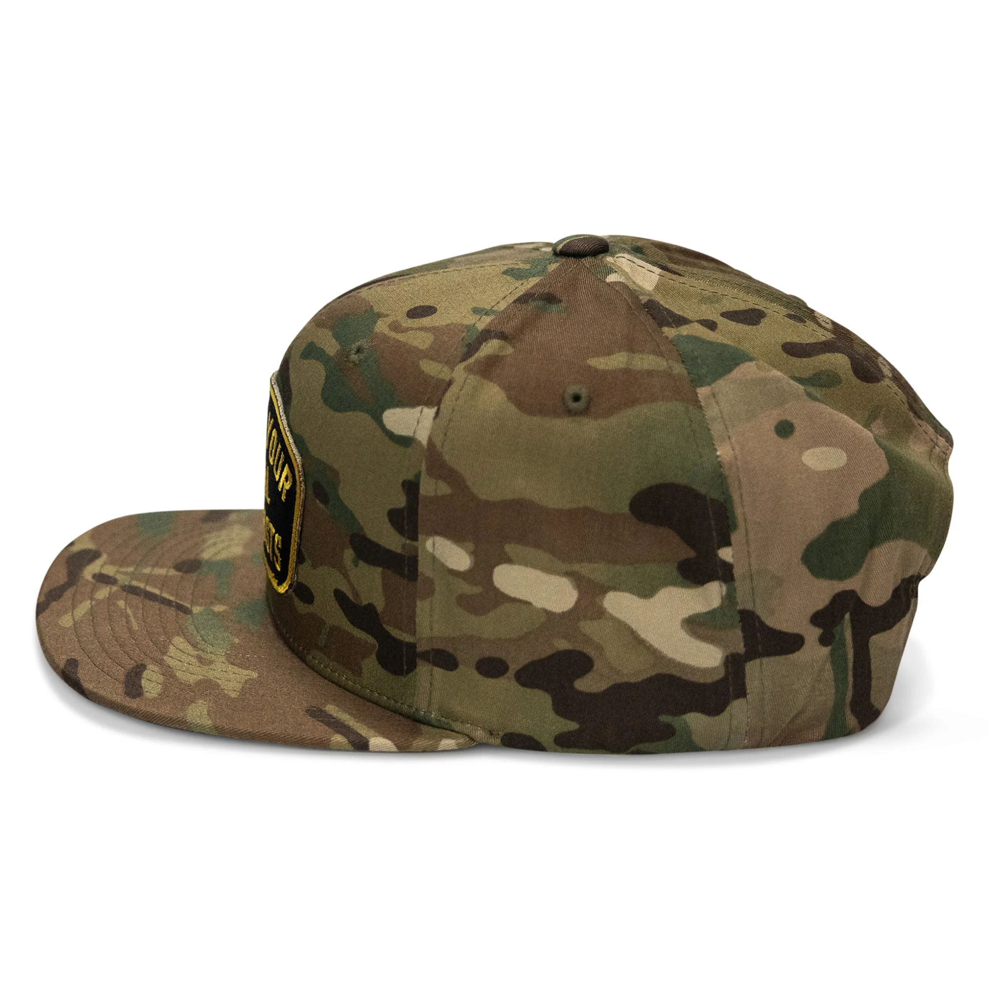 Shoot Your Local Terrorist Patch Flatbill Snapback Hat - Image 4
