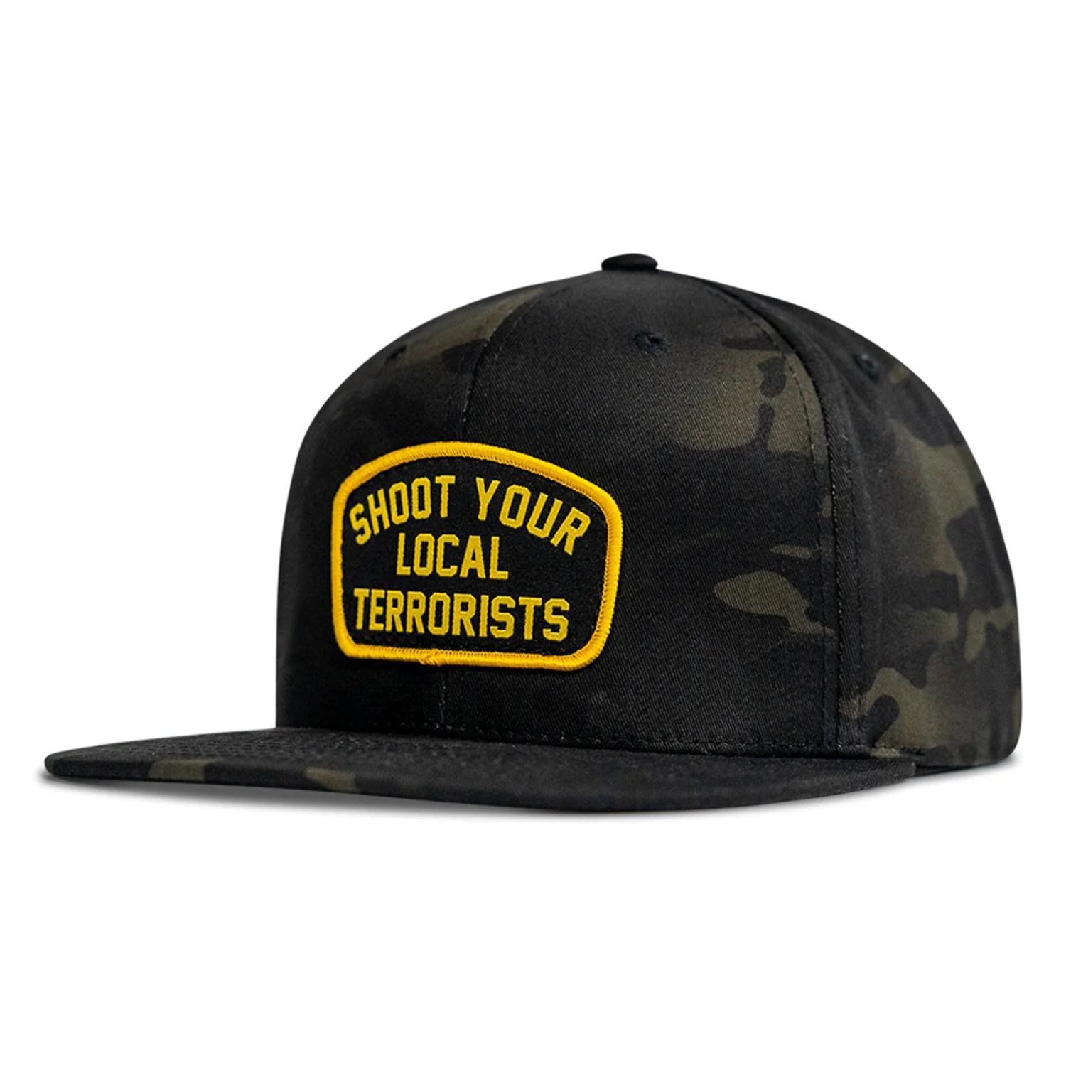 Shoot Your Local Terrorists Flat Bill SnapBack Hat - Image 7