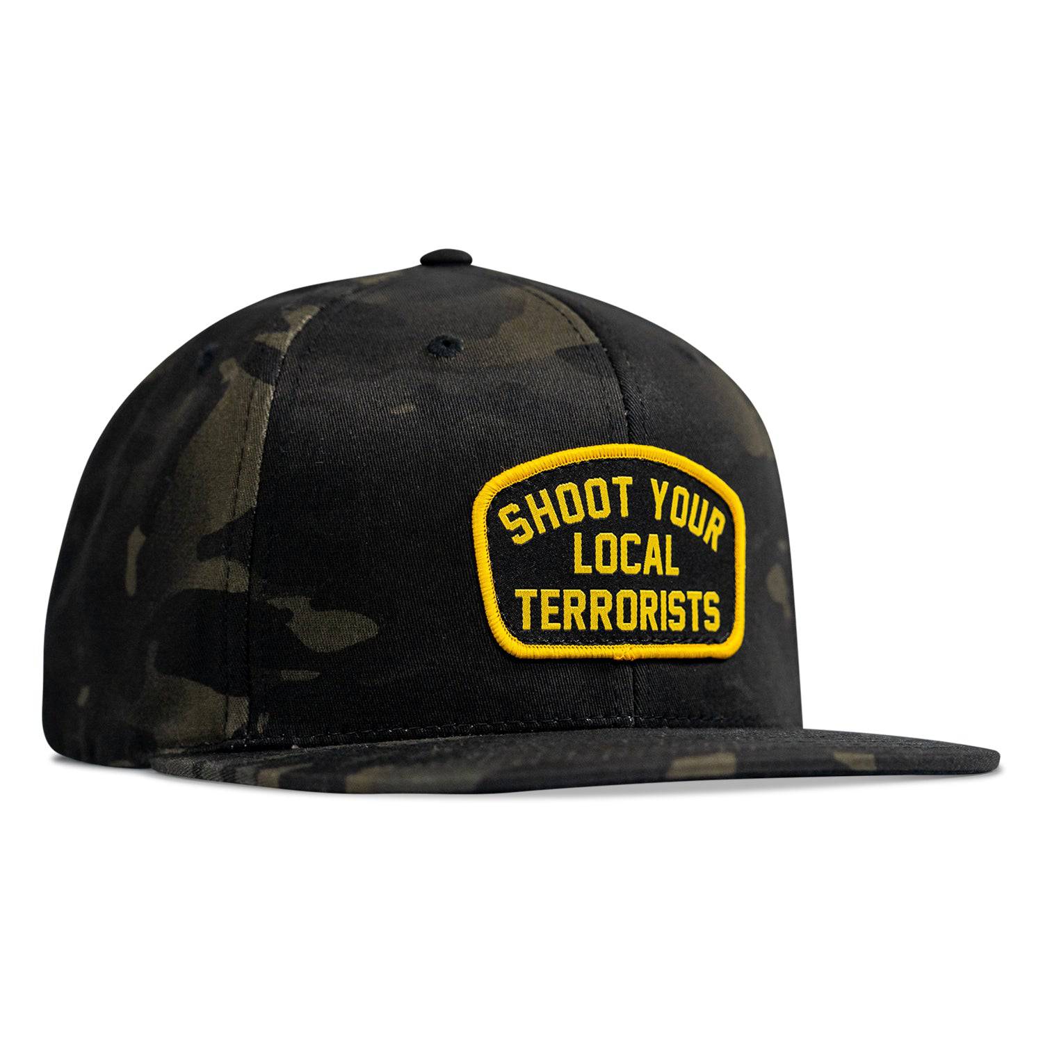 Shoot Your Local Terrorists Flat Bill SnapBack Hat - Image 9