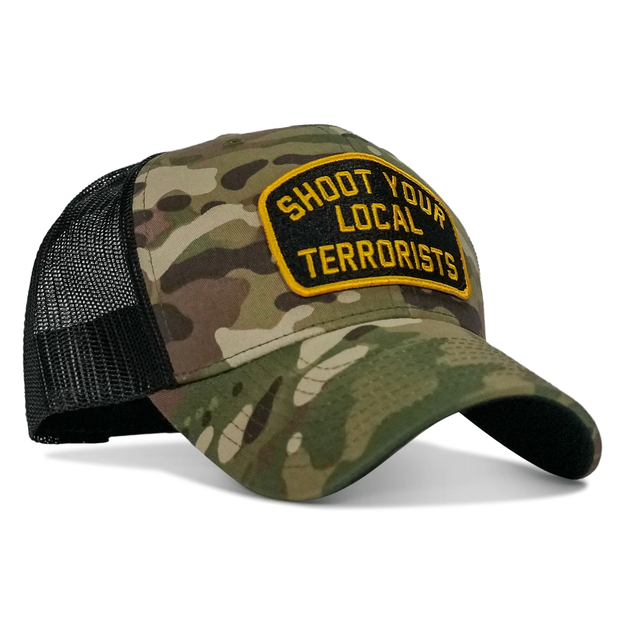 Shoot Your Local Terrorists Patch Snapback Hat - Image 2