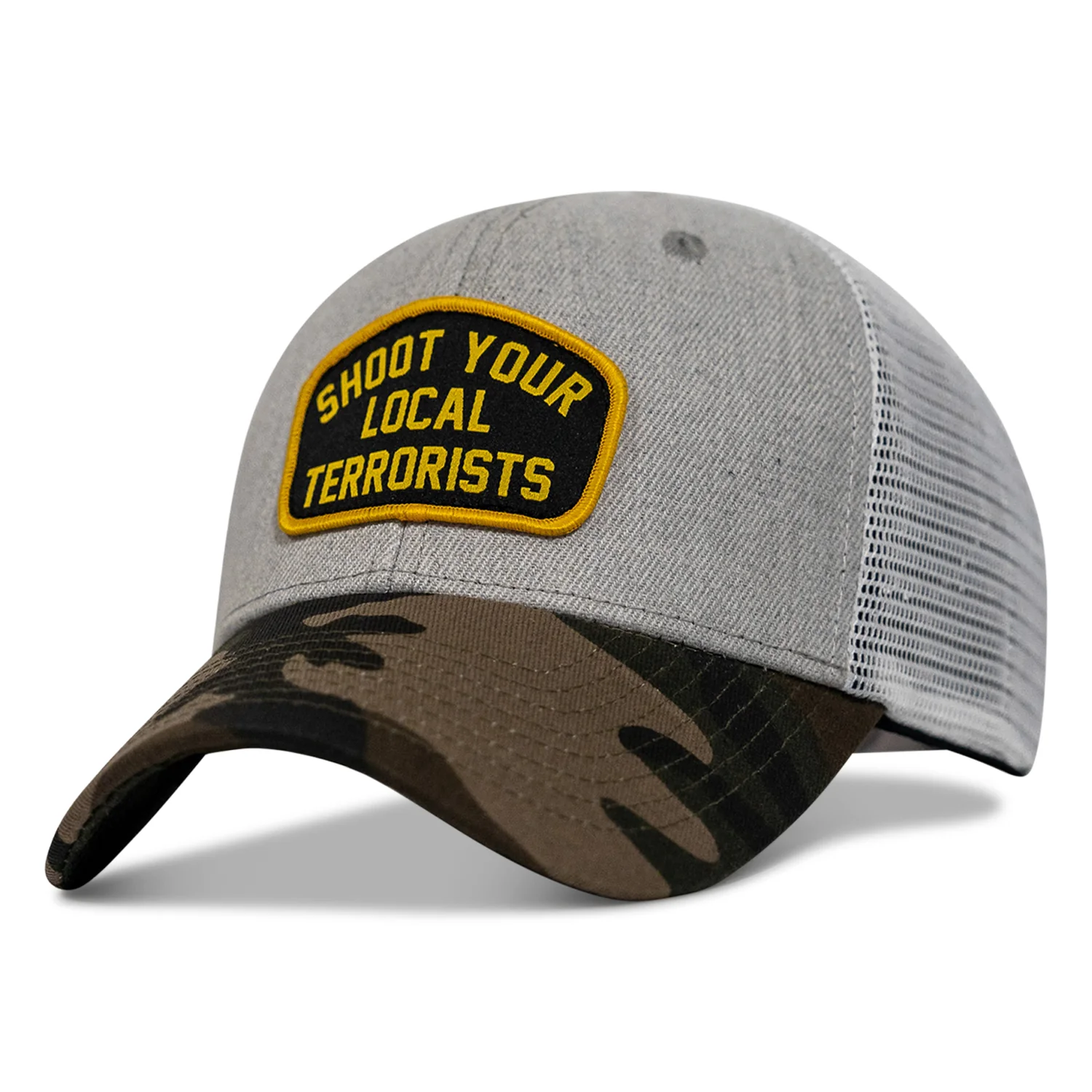 Shoot Your Local Terrorists Patch Snapback Hat - Image 5
