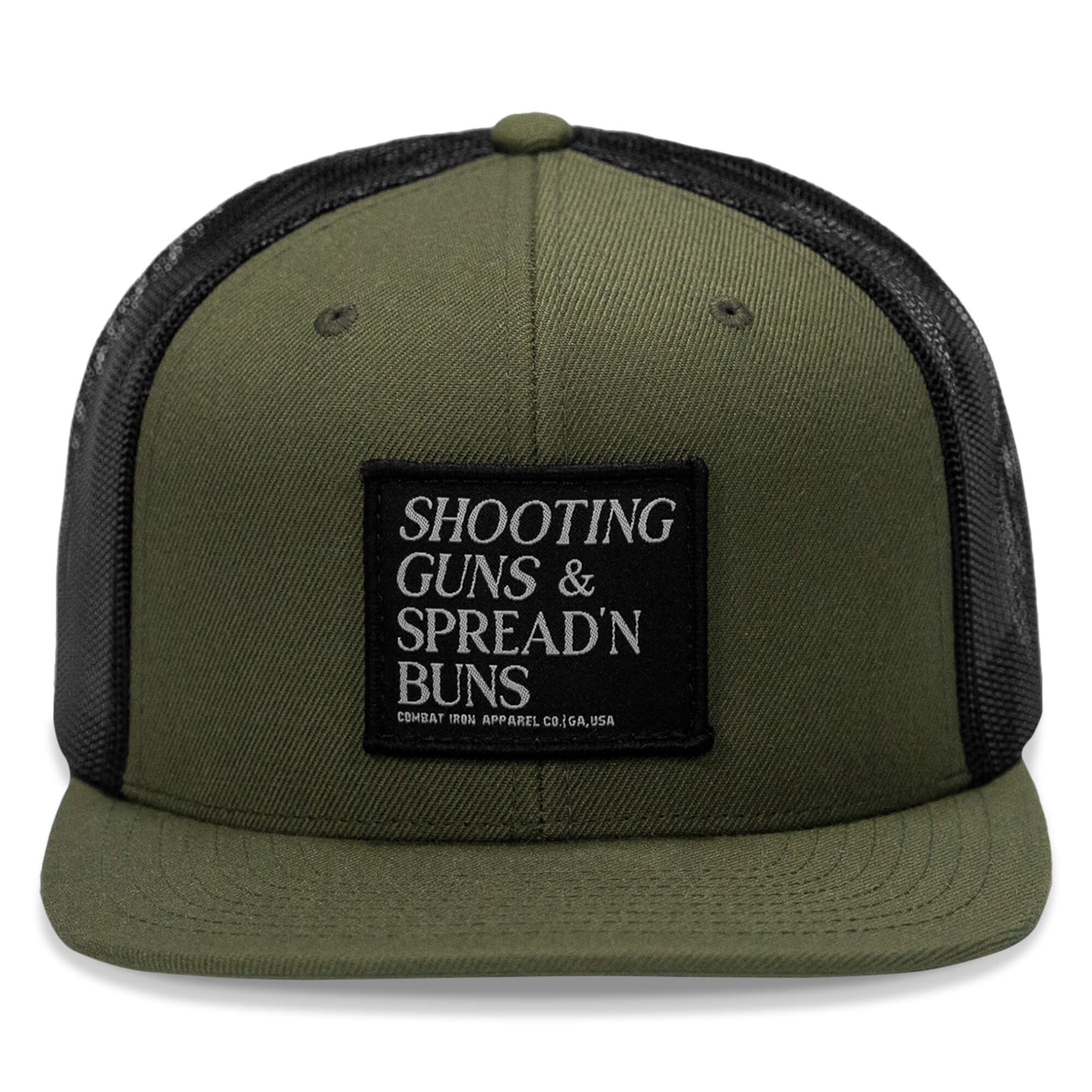 Shooting Guns & Spreadin' Buns Patch Flatbill Hat - Image 11