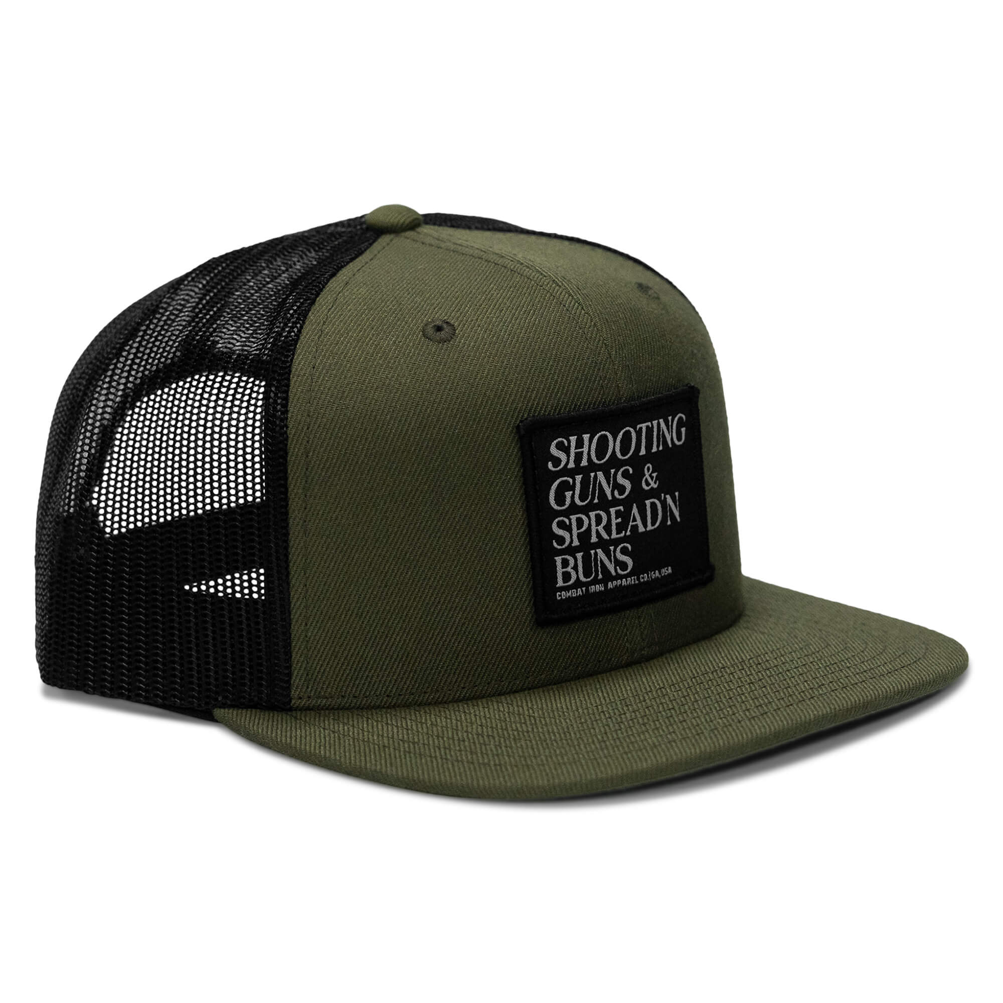 Shooting Guns & Spreadin' Buns Patch Flatbill Hat - Image 12