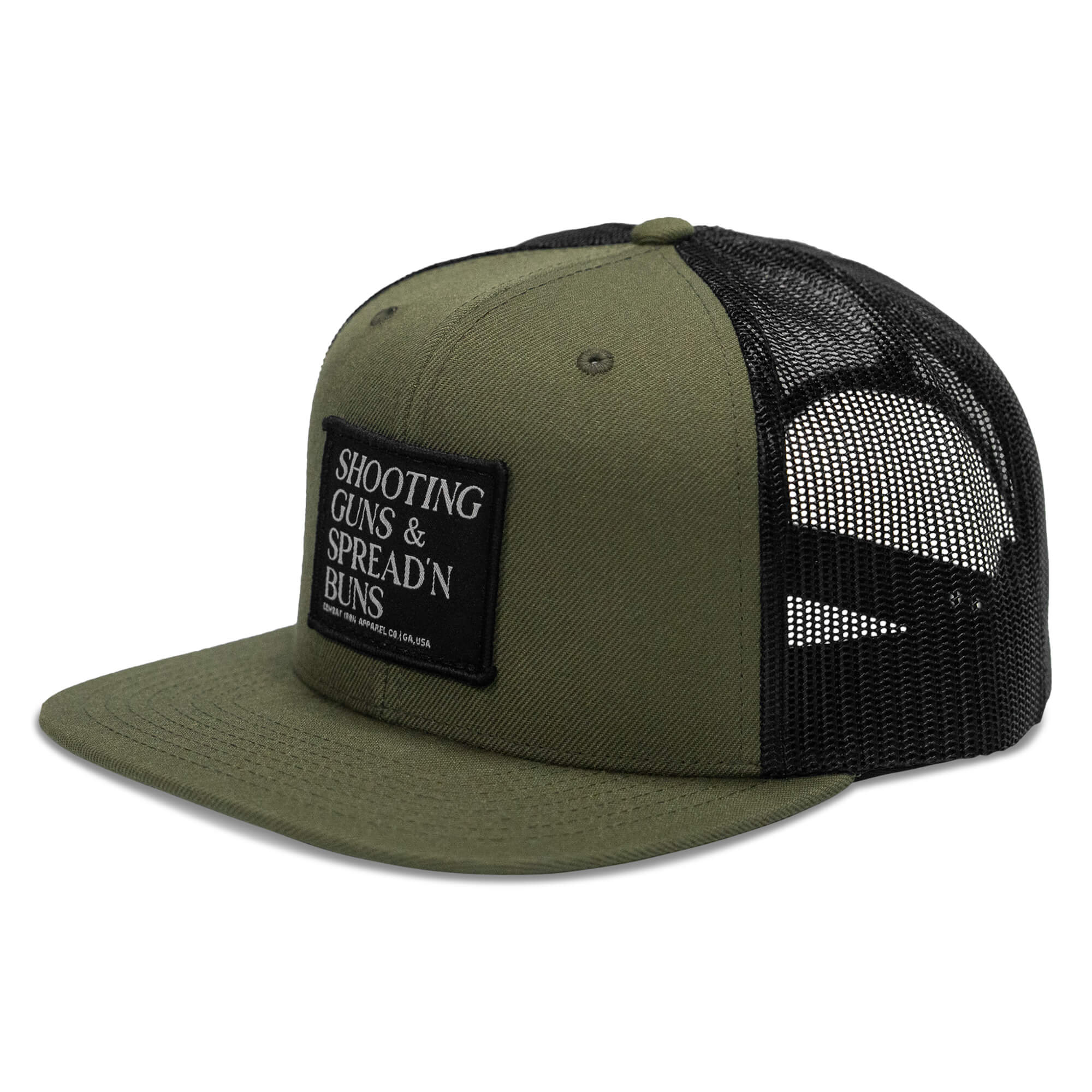 Shooting Guns & Spreadin' Buns Patch Flatbill Hat - Image 13