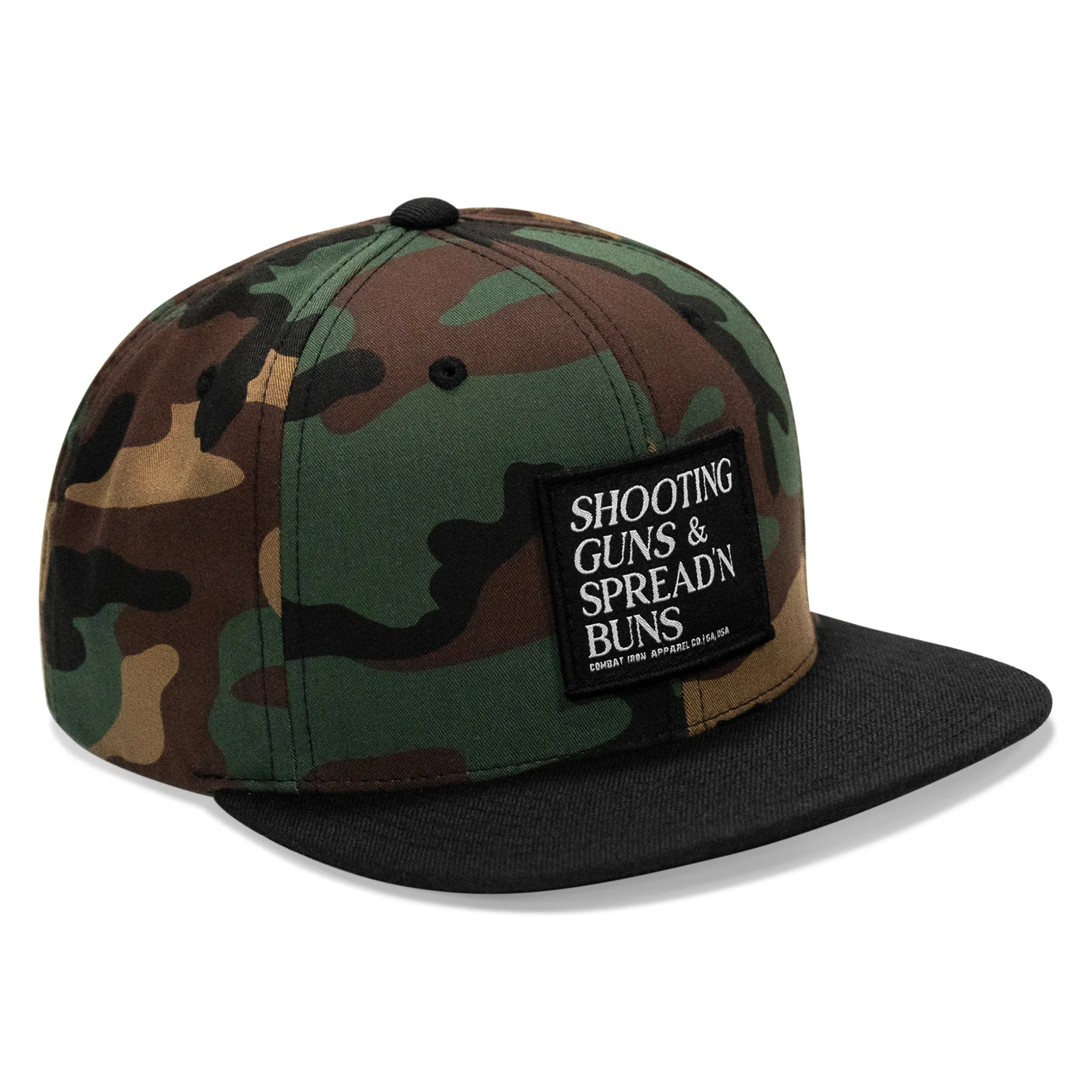 Shooting Guns & Spreadin' Buns Patch Flatbill Hat - Image 23