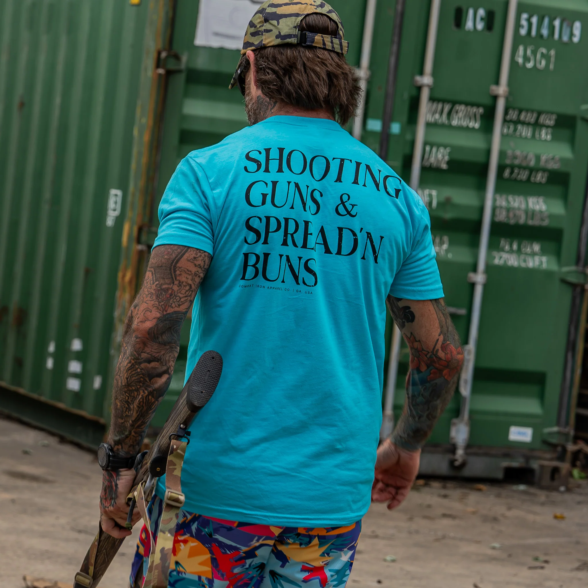 Shooting Guns & Spread'n Buns Men's T-Shirt - Image 13