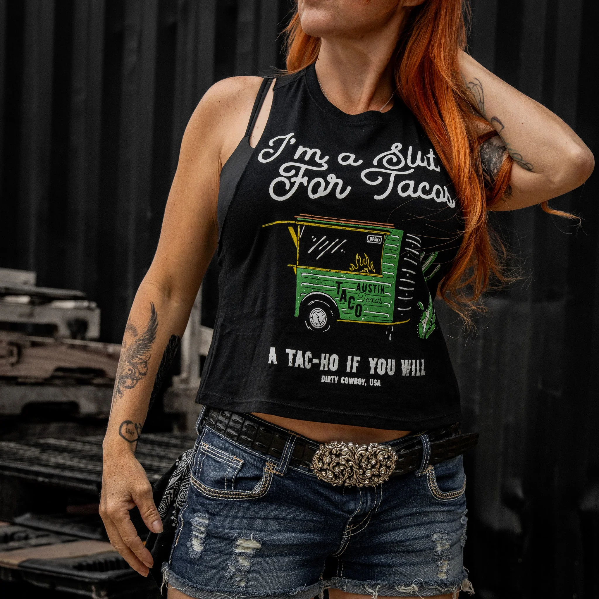 Slut For Taco's Women's Crop Tank - Image 3