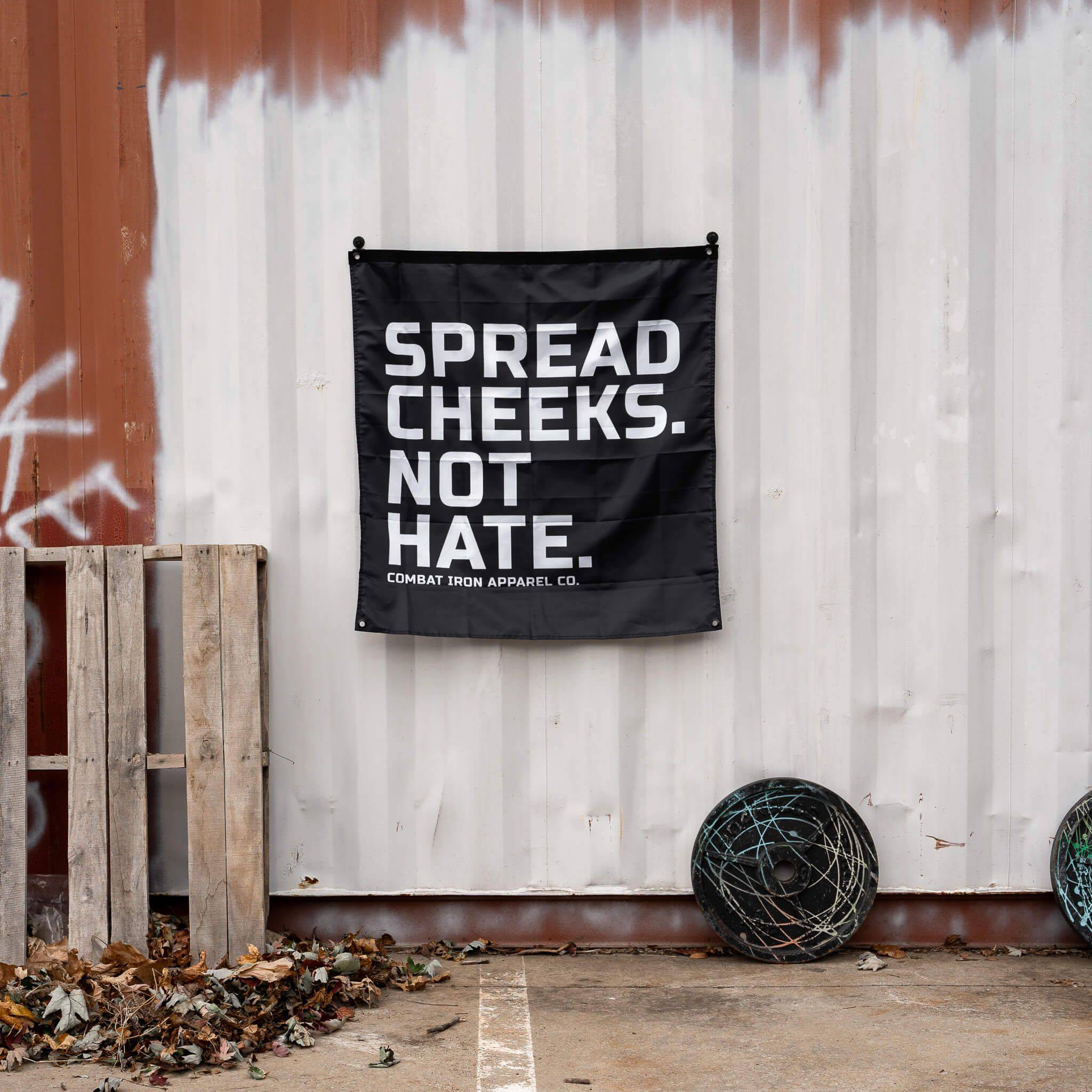 Spread Cheeks. Not Hate. 3' X 3' Wall Flag - Image 2