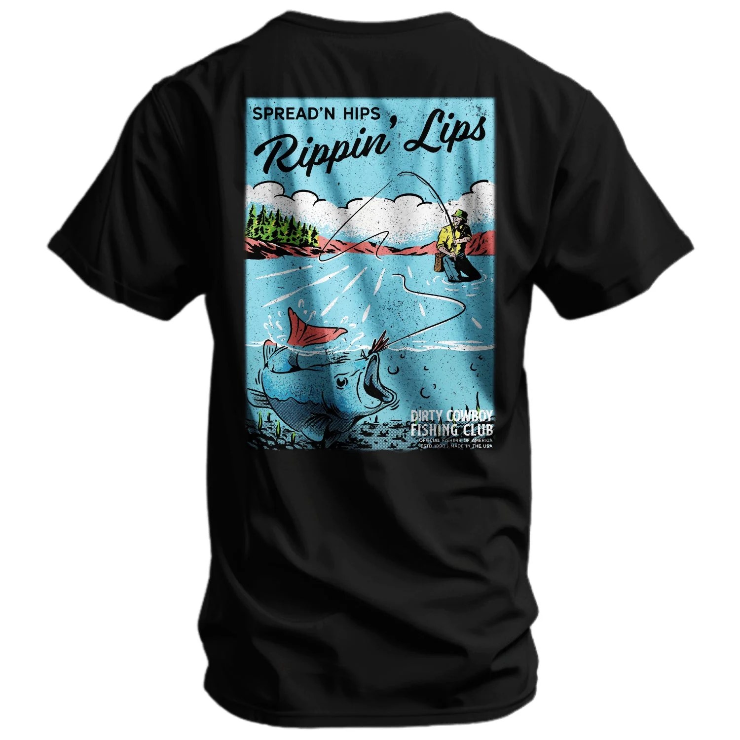 Spreadin' Hips & Rippin' Lips Fishing Club Men's T-Shirt