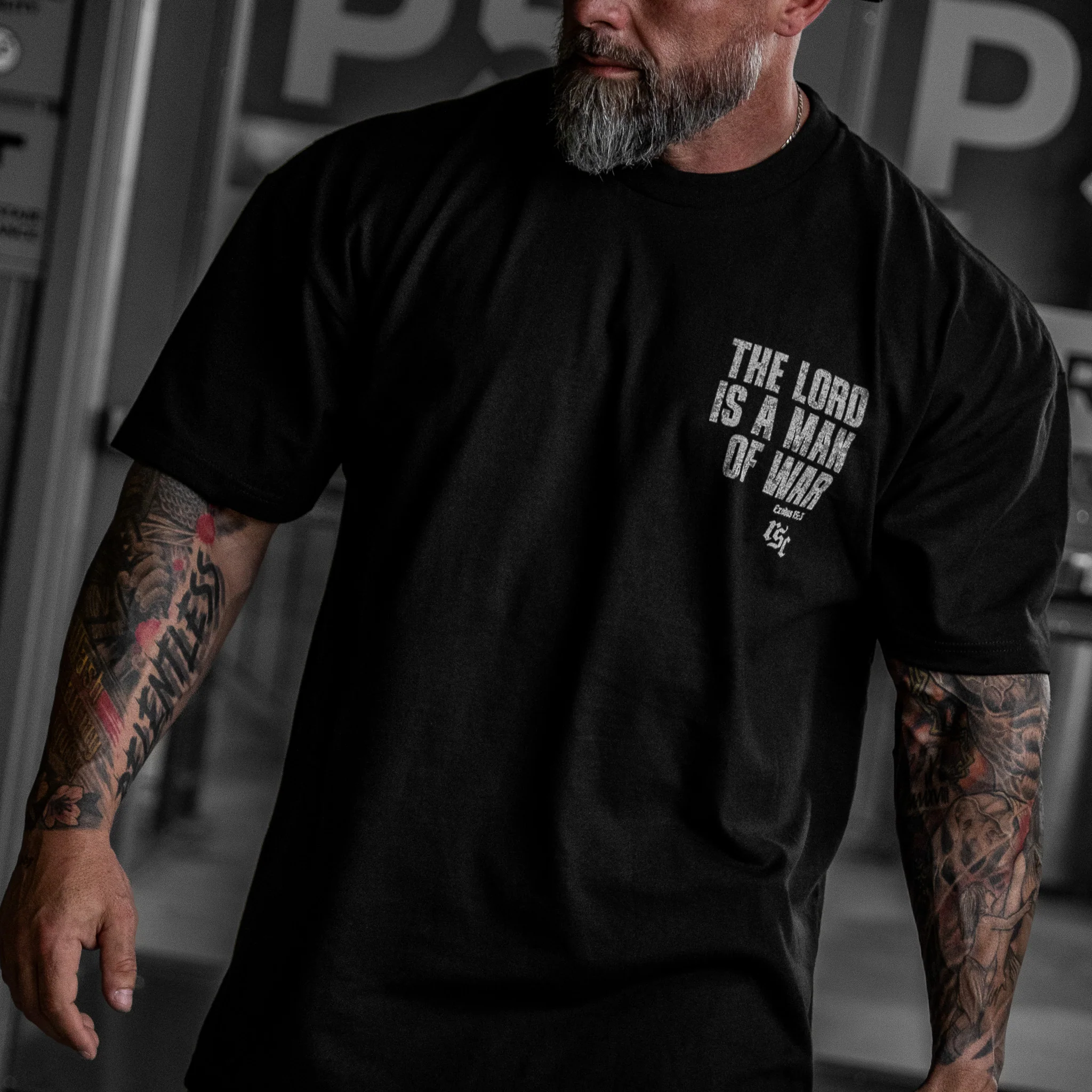 The Lord Is A Man Of War Heavyweight Men's T-Shirt - Image 11