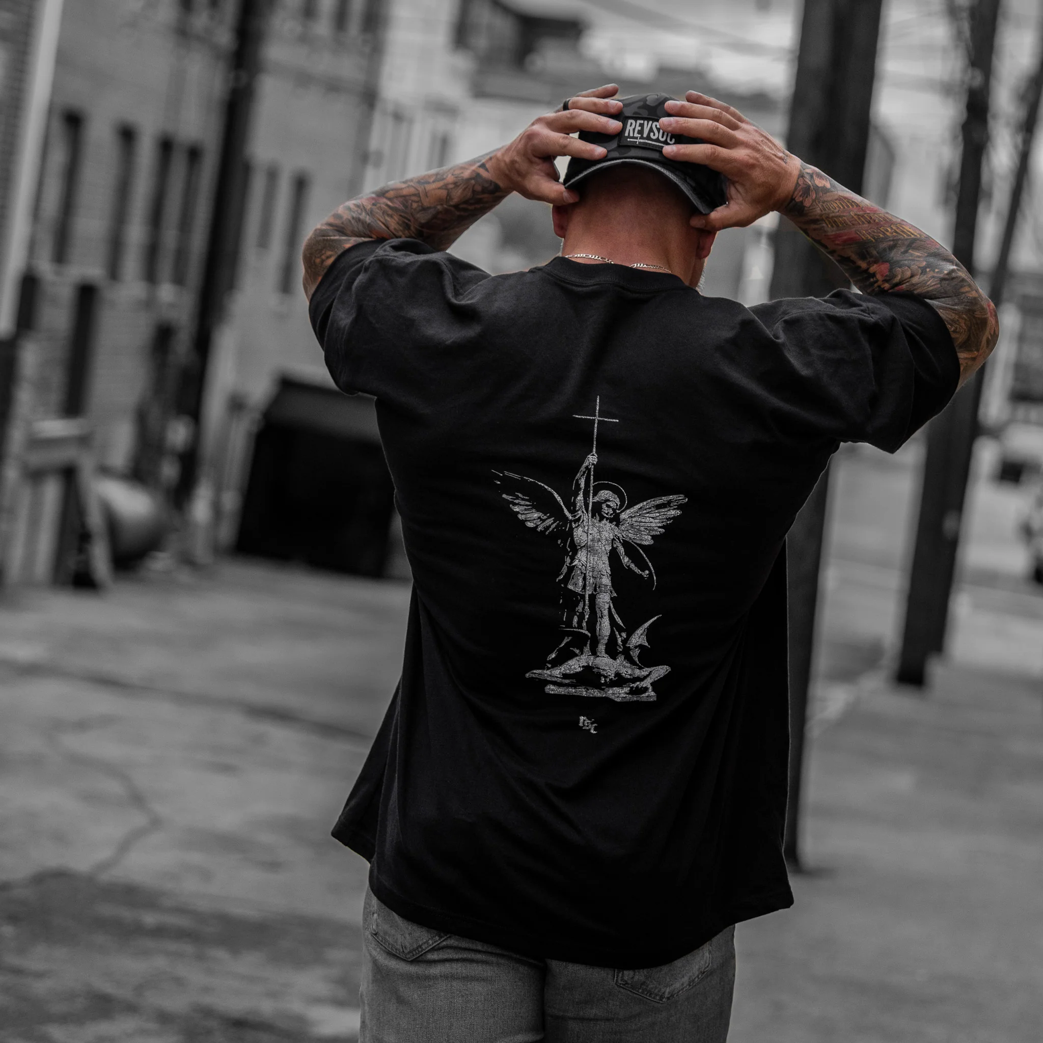 The Lord Is A Man Of War Heavyweight Men's T-Shirt - Image 3