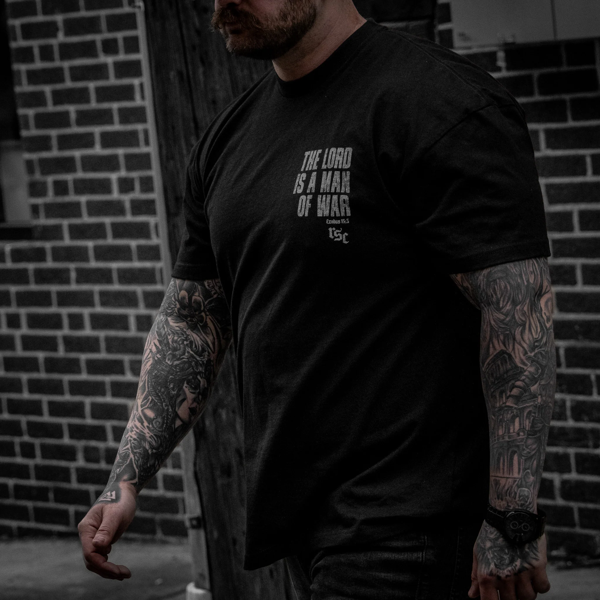 The Lord Is A Man Of War Heavyweight Men's T-Shirt - Image 4