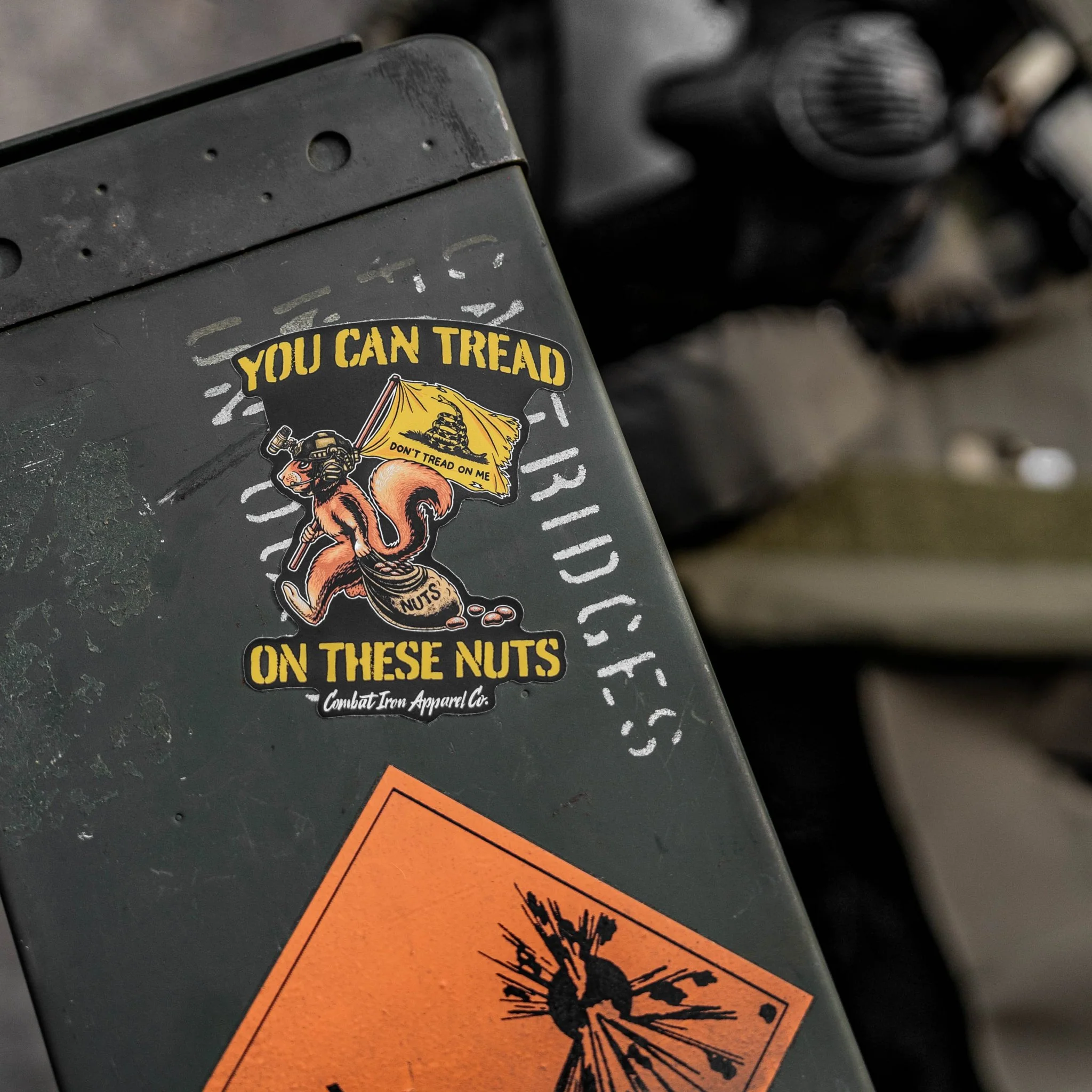 Tread On These Nuts Tactical Squirrel Decal Sticker - Image 3