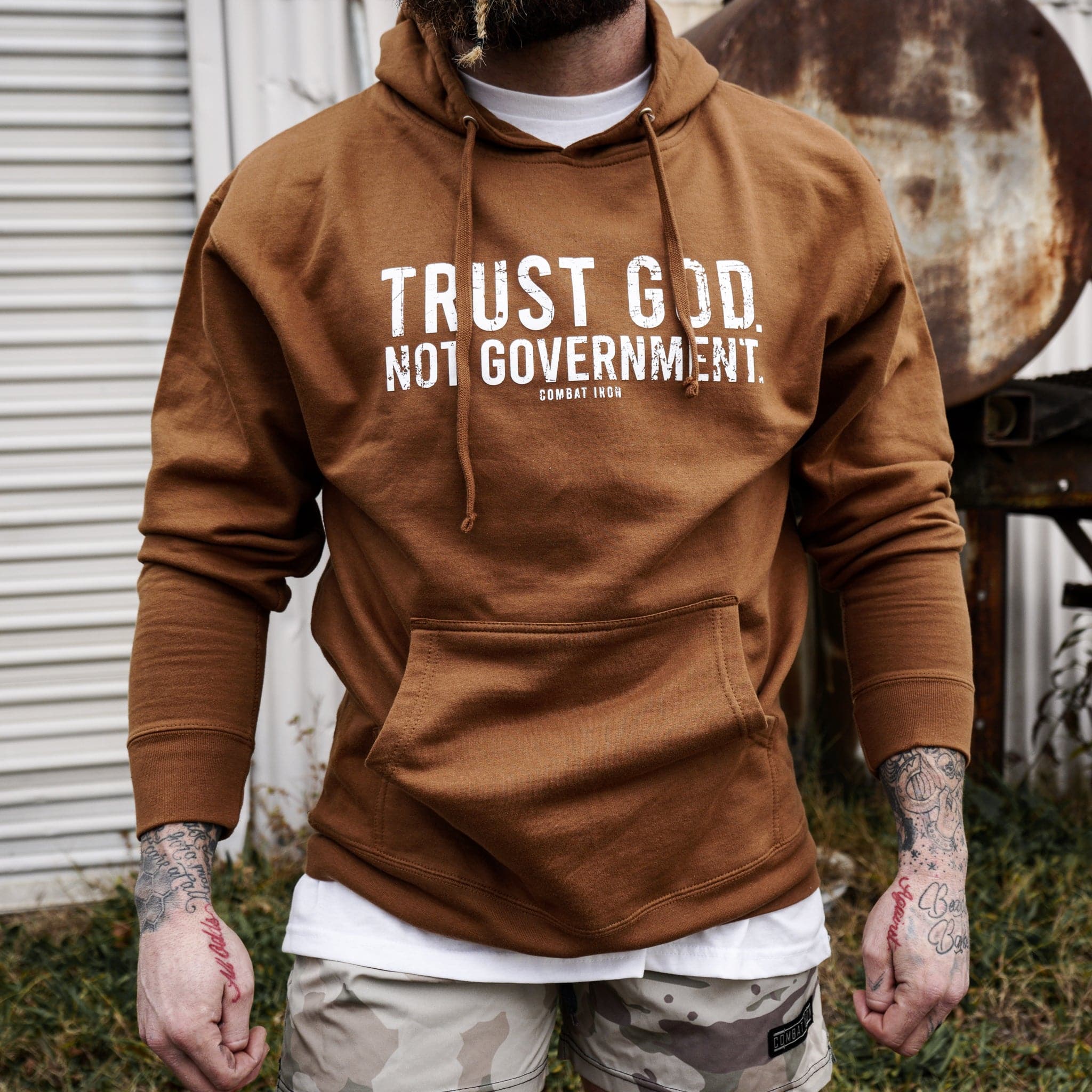 Trust God. Not Government. Men's Hoodie - Image 8